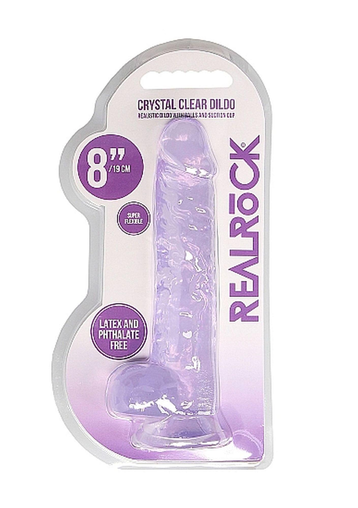 8"" / 20 Cm Realistic Dildo With Balls - Purple
