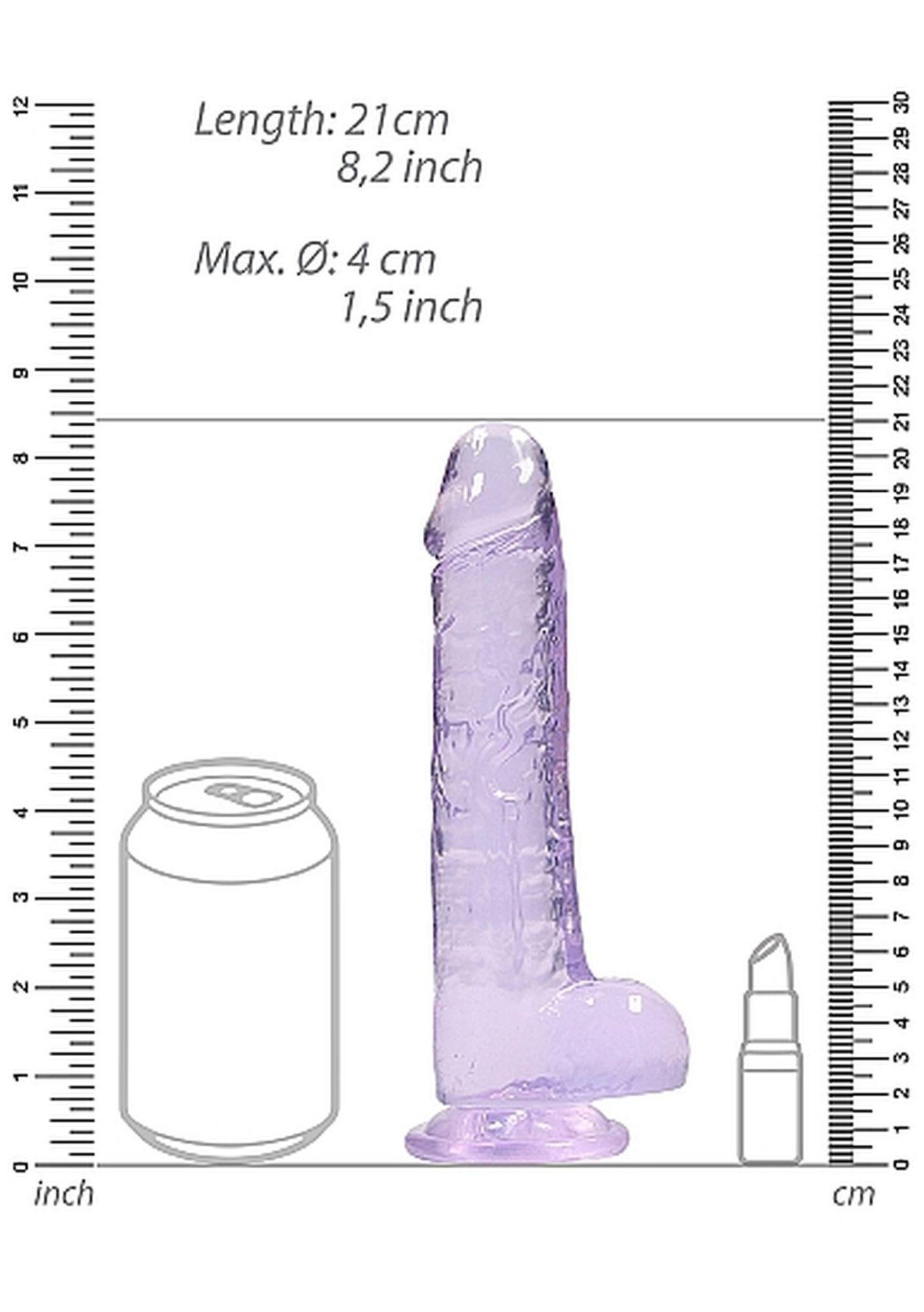 8"" / 20 Cm Realistic Dildo With Balls - Purple