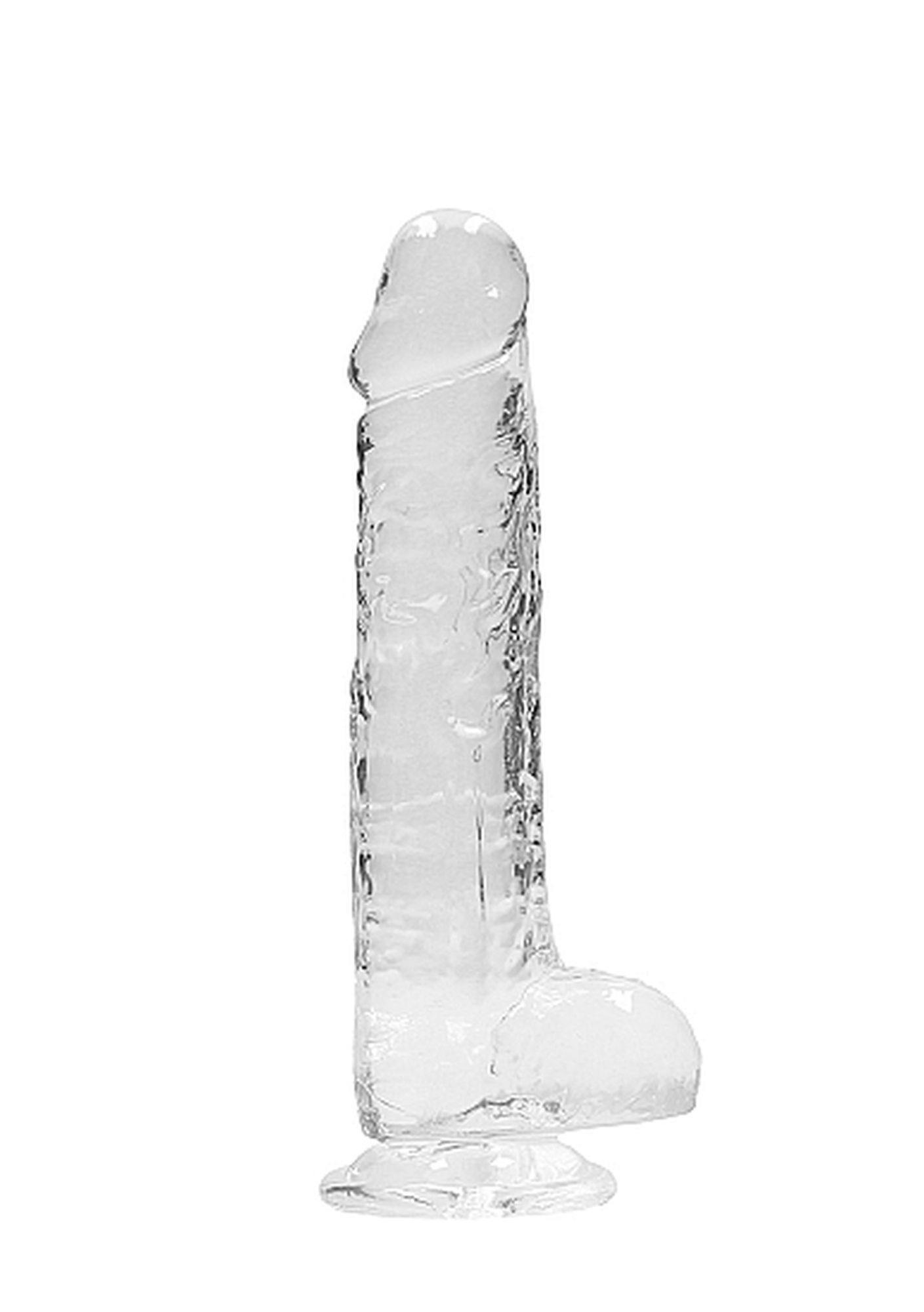 8"" / 20 Cm Realistic Dildo With Balls - Transparent
