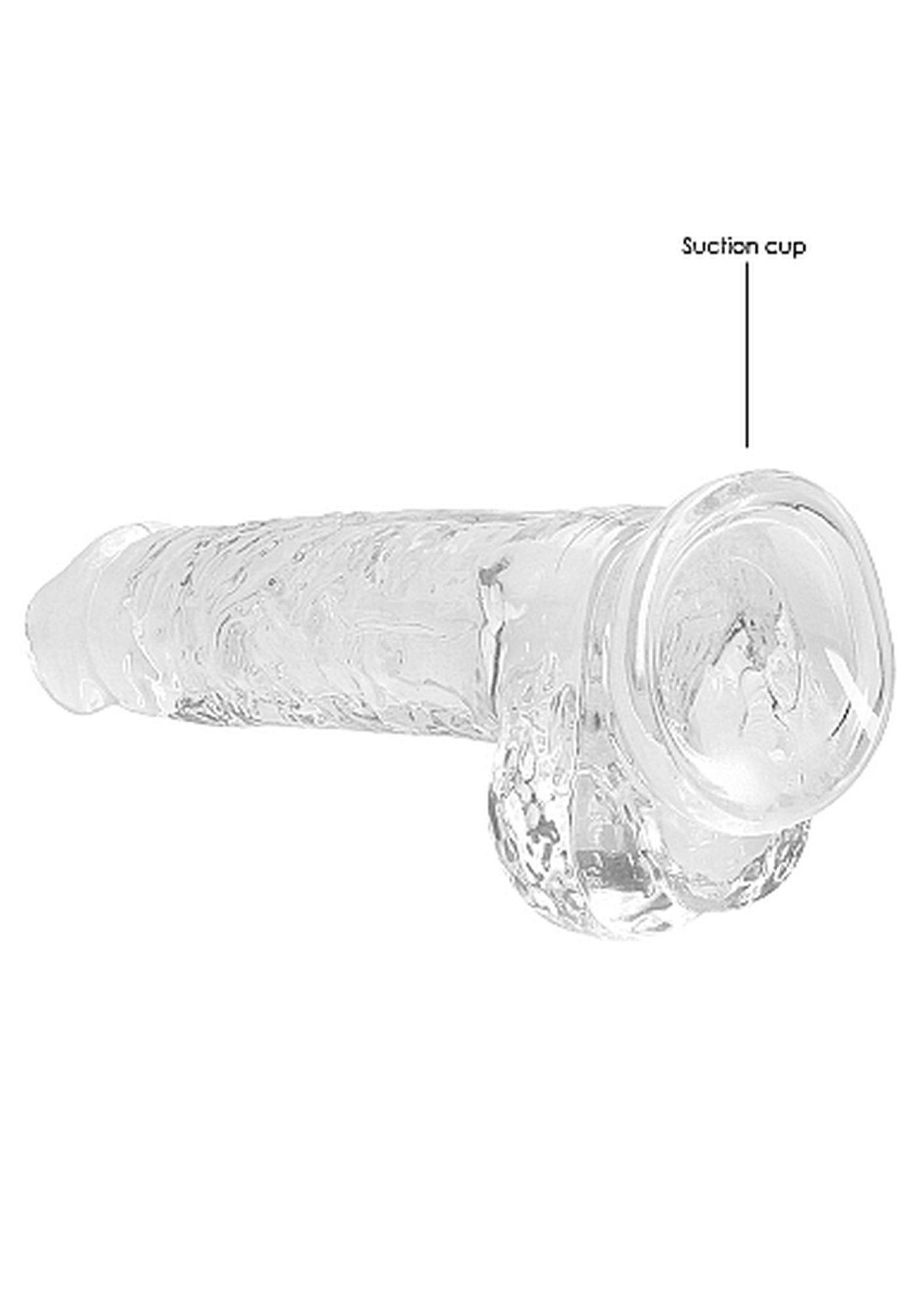 8"" / 20 Cm Realistic Dildo With Balls - Transparent