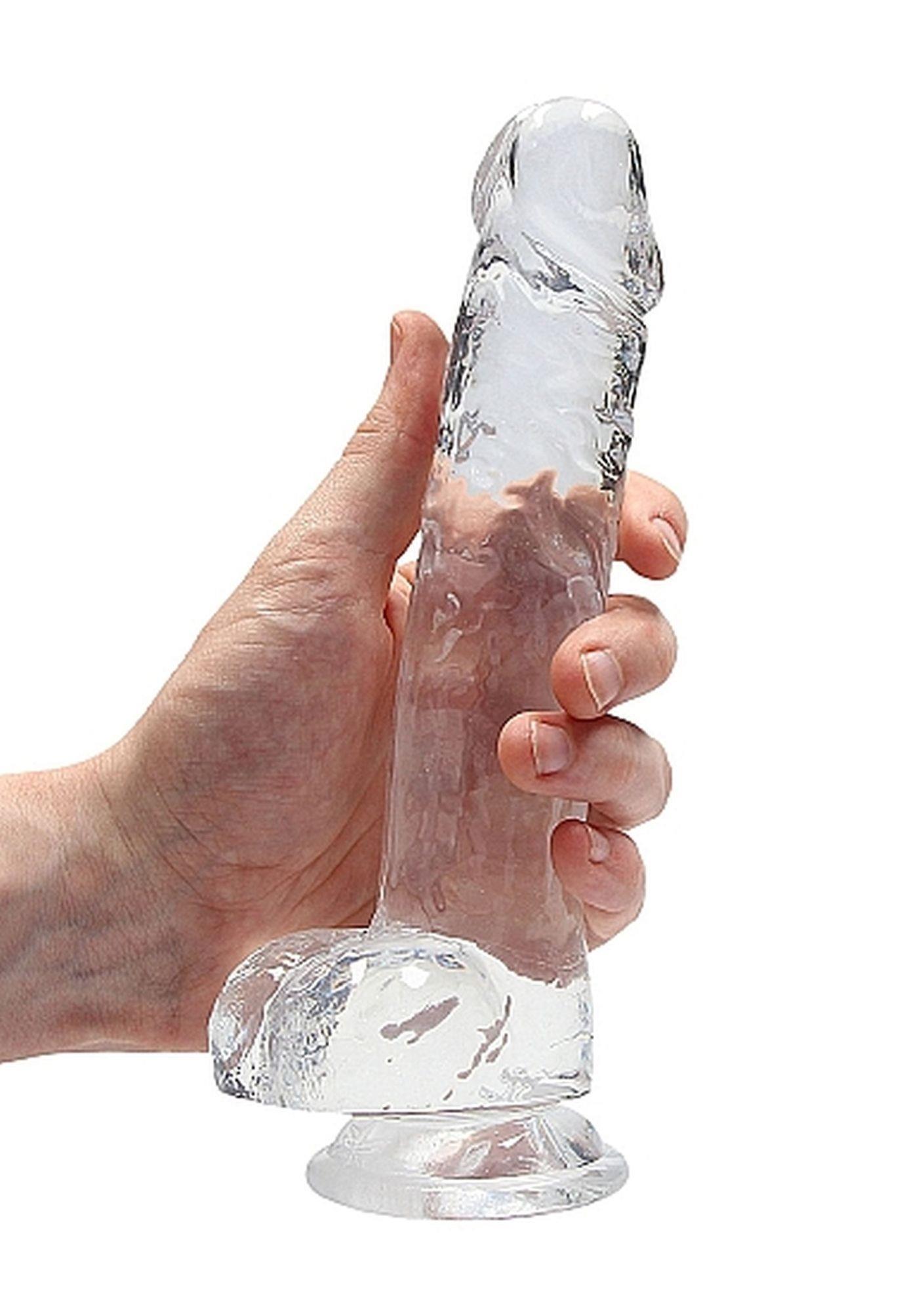 8"" / 20 Cm Realistic Dildo With Balls - Transparent