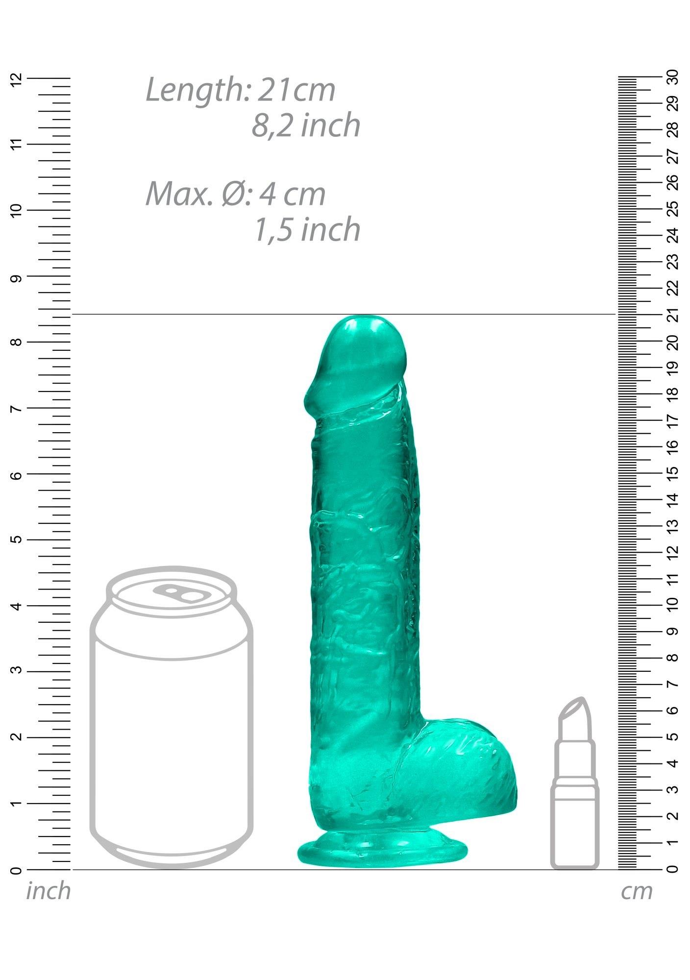 Realistic Dildo With Balls - 8""""/ 21 Cm