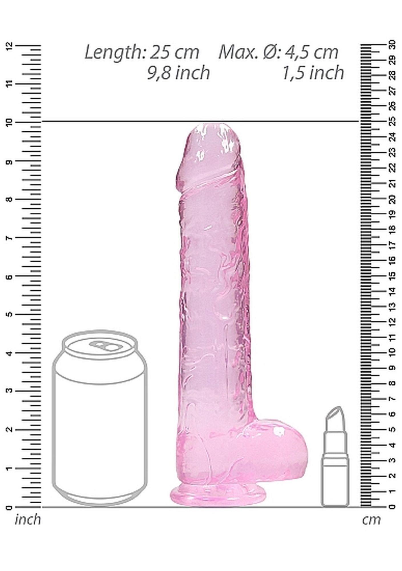 9"" / 23 Cm Realistic Dildo With Balls - Pink