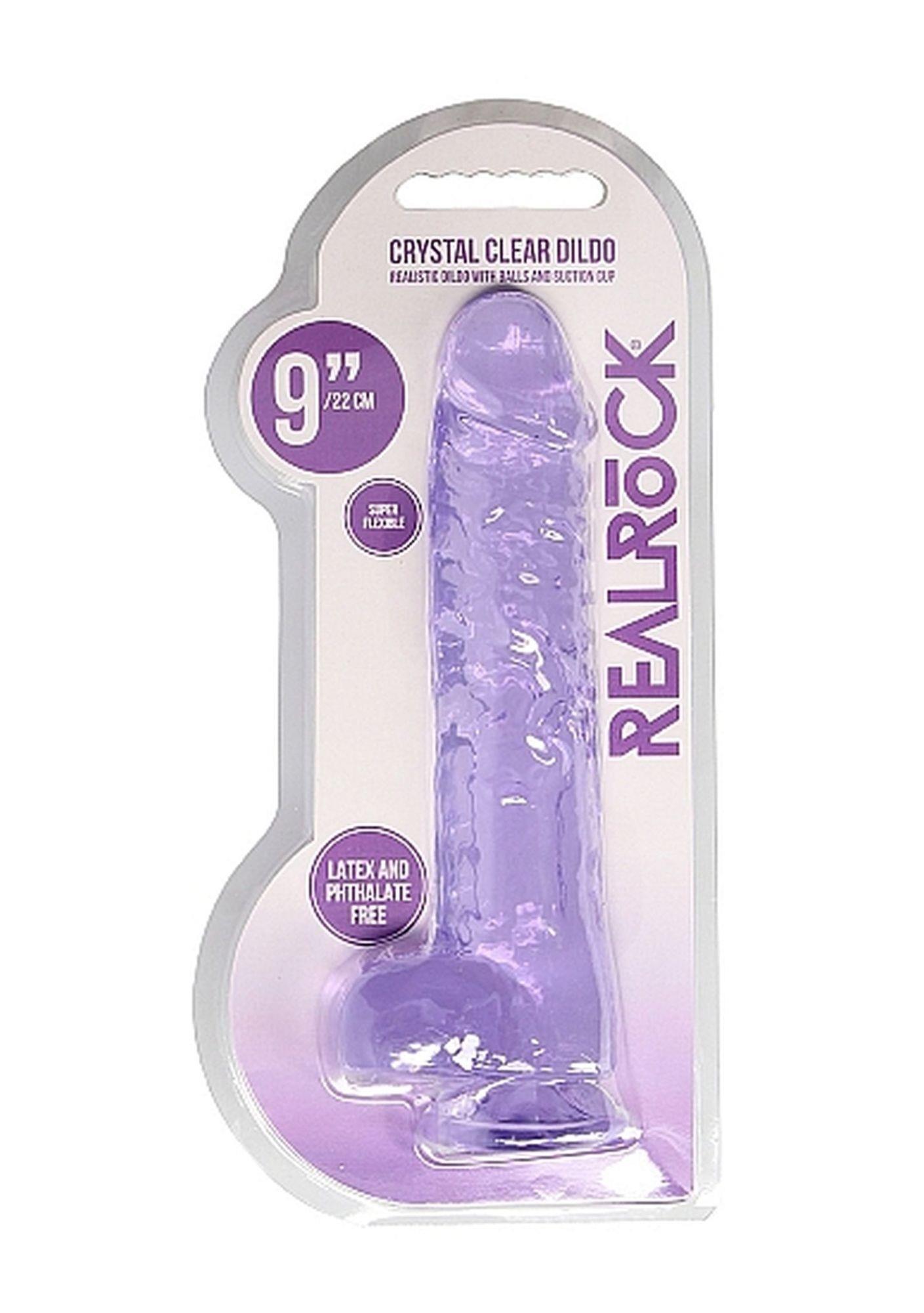 9"" / 23 Cm Realistic Dildo With Balls - Purple