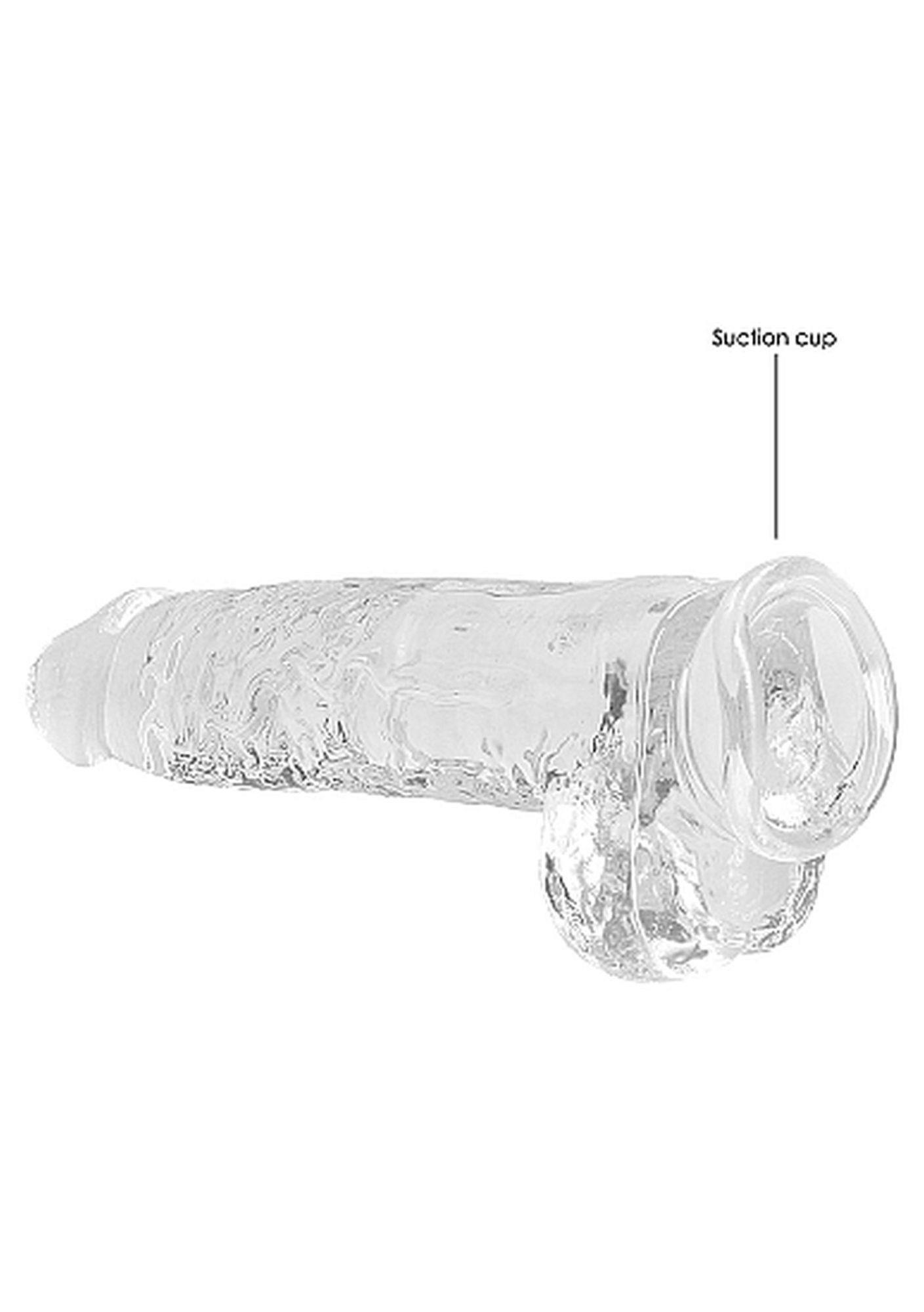 9"" / 23 Cm Realistic Dildo With Balls - Transparent