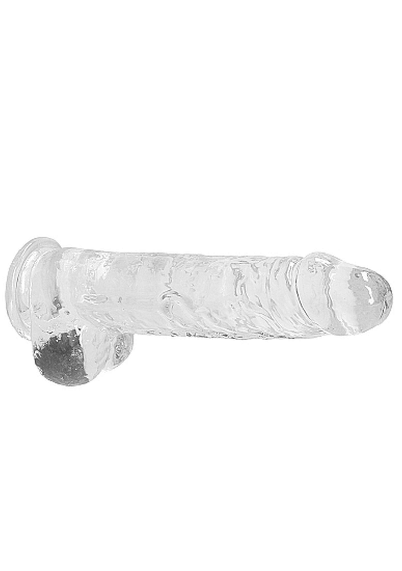 9"" / 23 Cm Realistic Dildo With Balls - Transparent