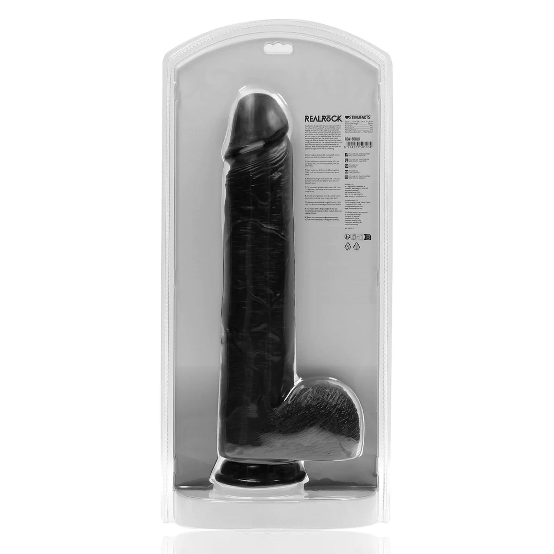 Extra Large Straight With Balls 38 Cm - Black
