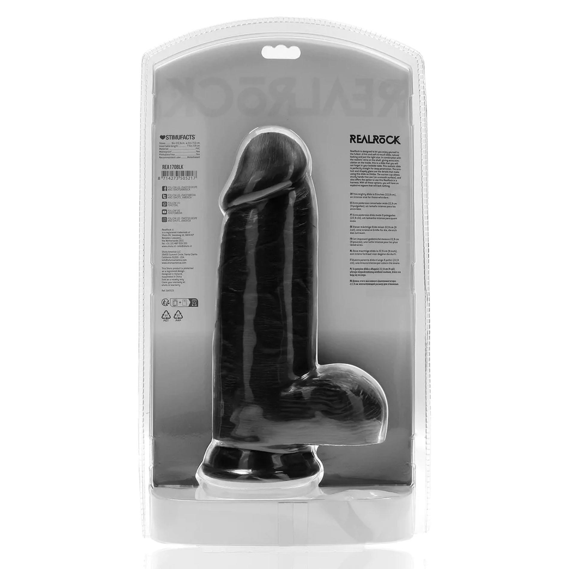 Extra Thick Straight With Balls 23 Cm - Black