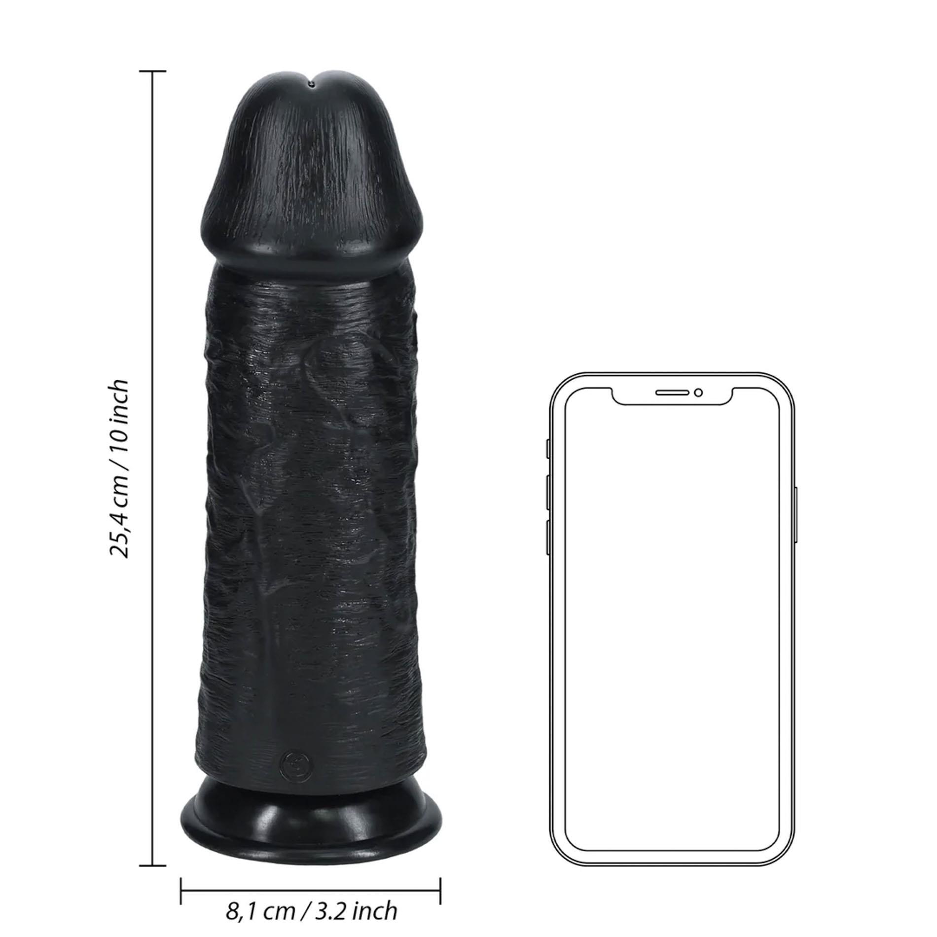 Extra Thick Straight Without Balls 25,4 Cm - Black