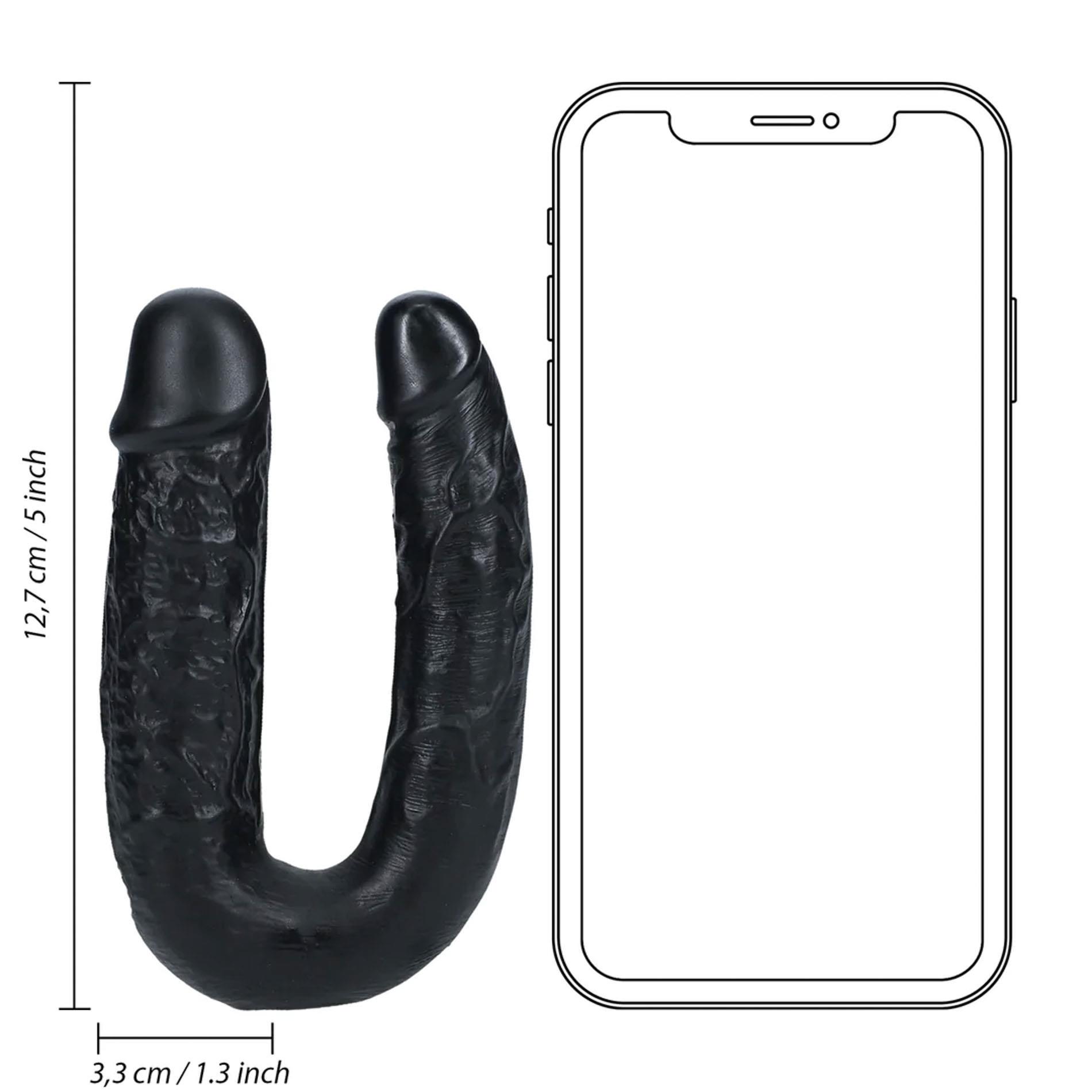 U Shaped Double Dildo 12,7 Cm - Black