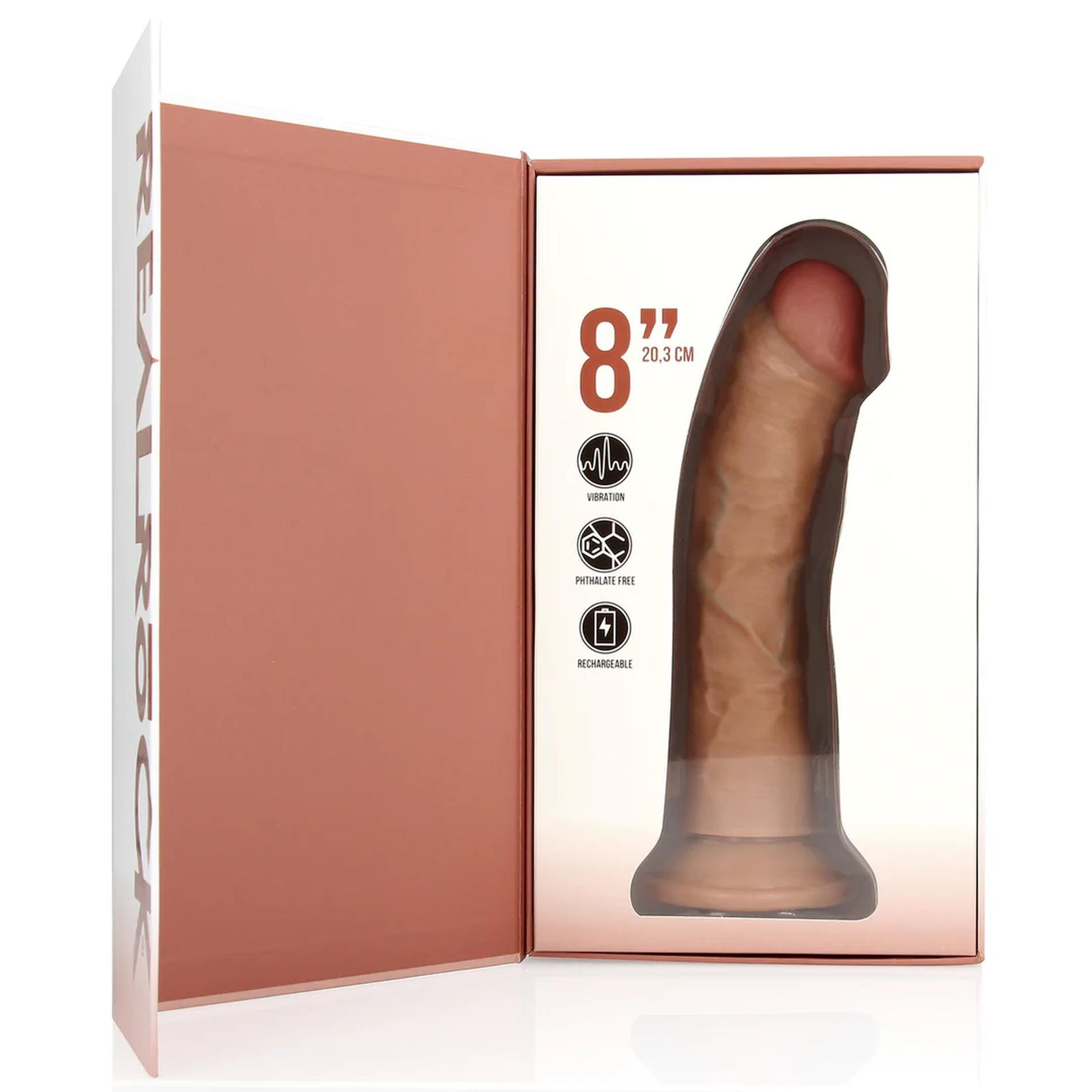 Vibrating Regular Curved Cock - 8 / 20,5 Cm - Tan