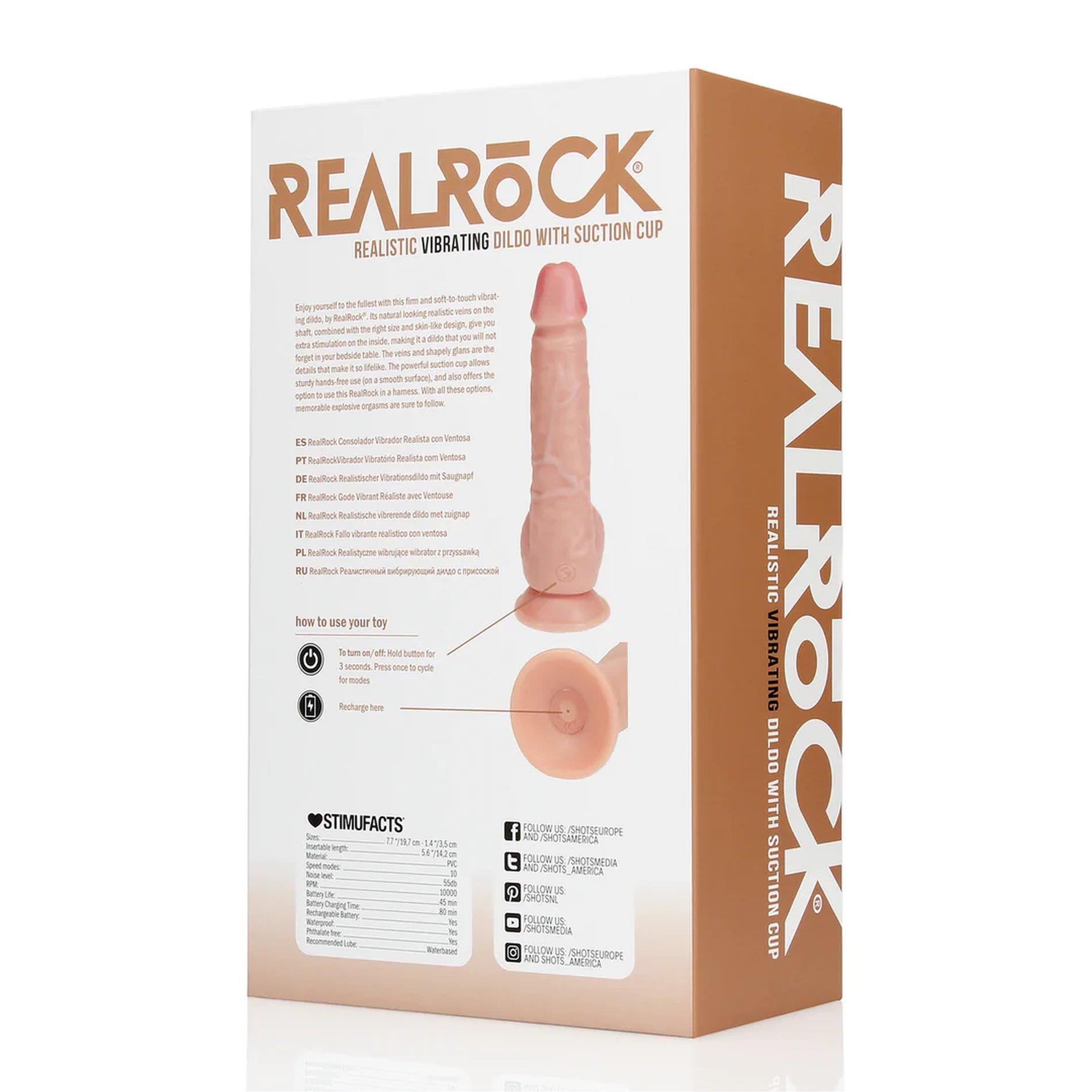 Vibrating Regular Straight Cock With Balls - 7" / 18 Cm - Flesh