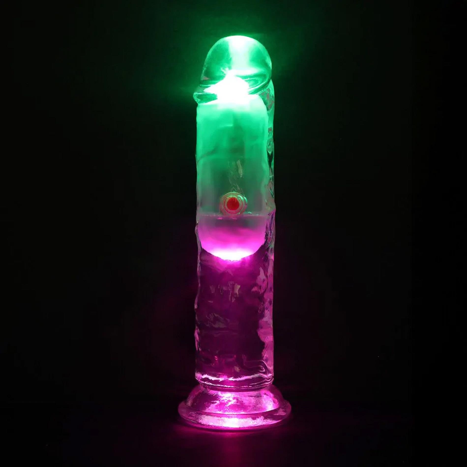 Led Vibrating Straight Cock - 15 Cm - Transparent