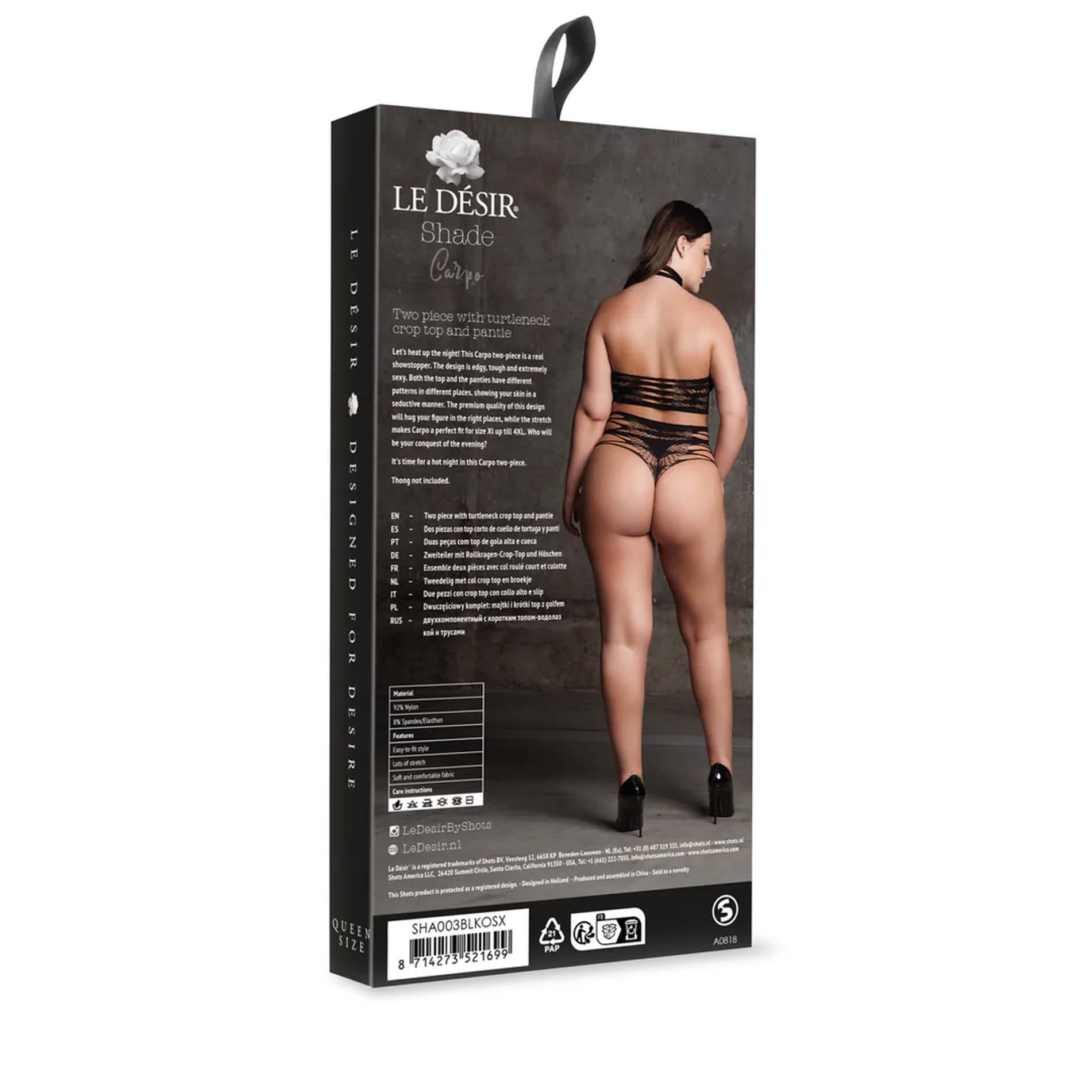 Carpo Xlvi - Two Piece With Turtleneck, Crop Top And Pantie - Plus Size