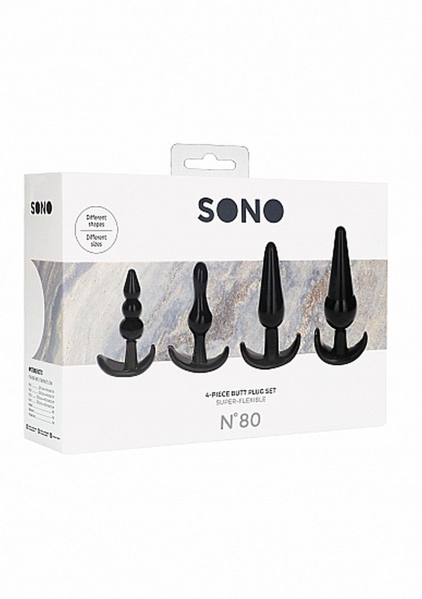 No. 80 - 4-Piece Butt Plug Set - Black