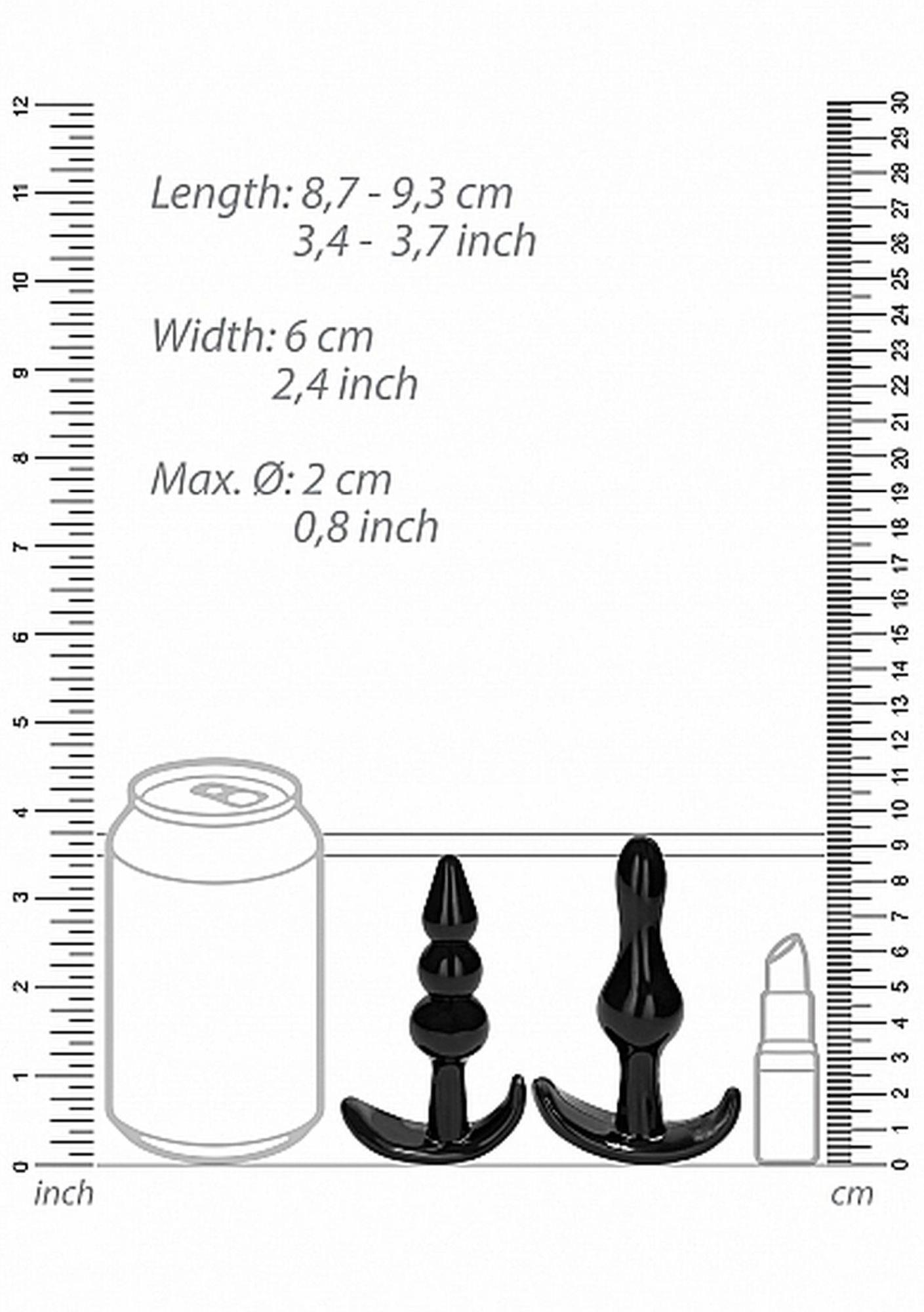 No. 80 - 4-Piece Butt Plug Set - Black