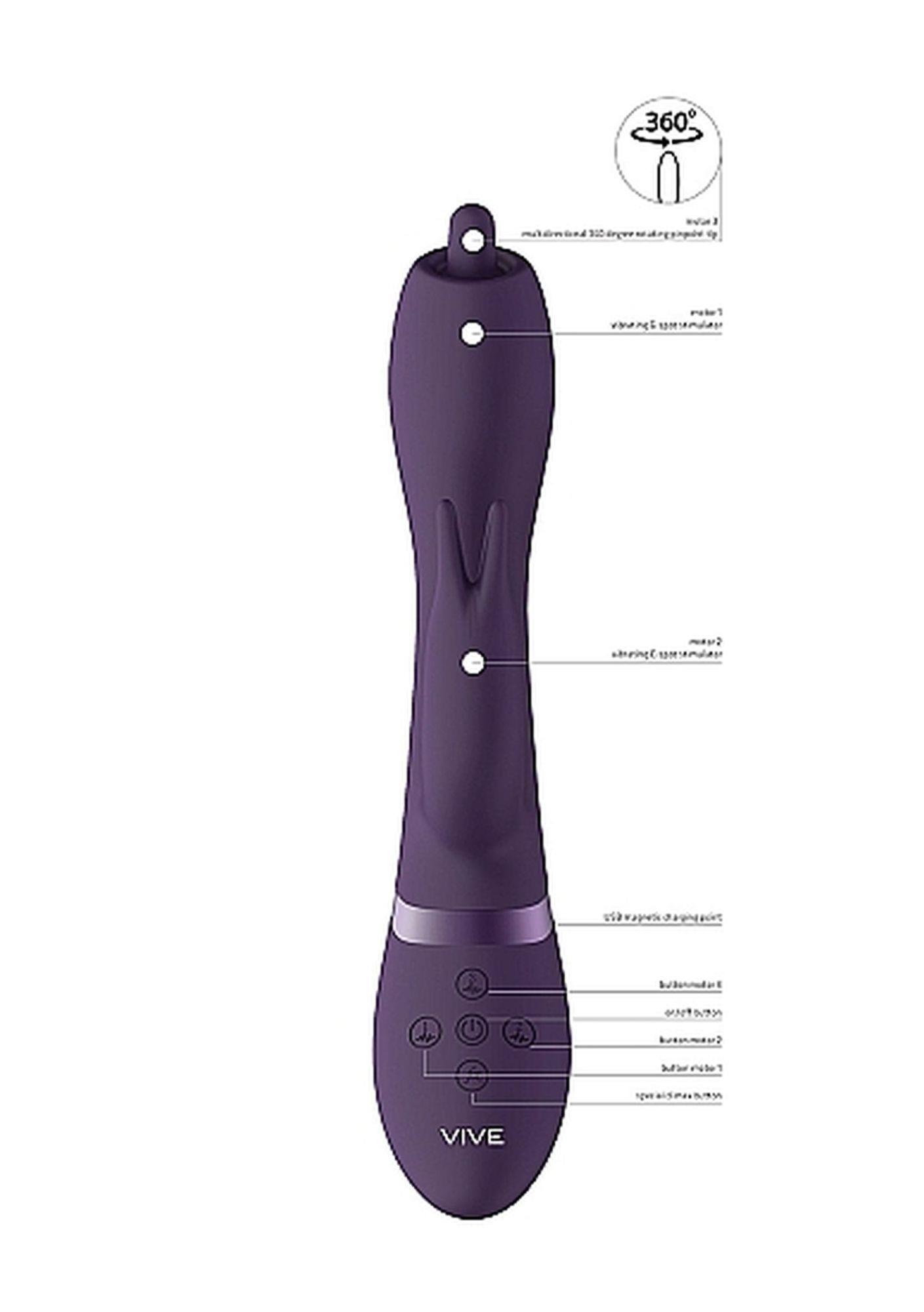 Wibrator Nilo - Pinpoint Rotating G-Spot Rabbit - Purple