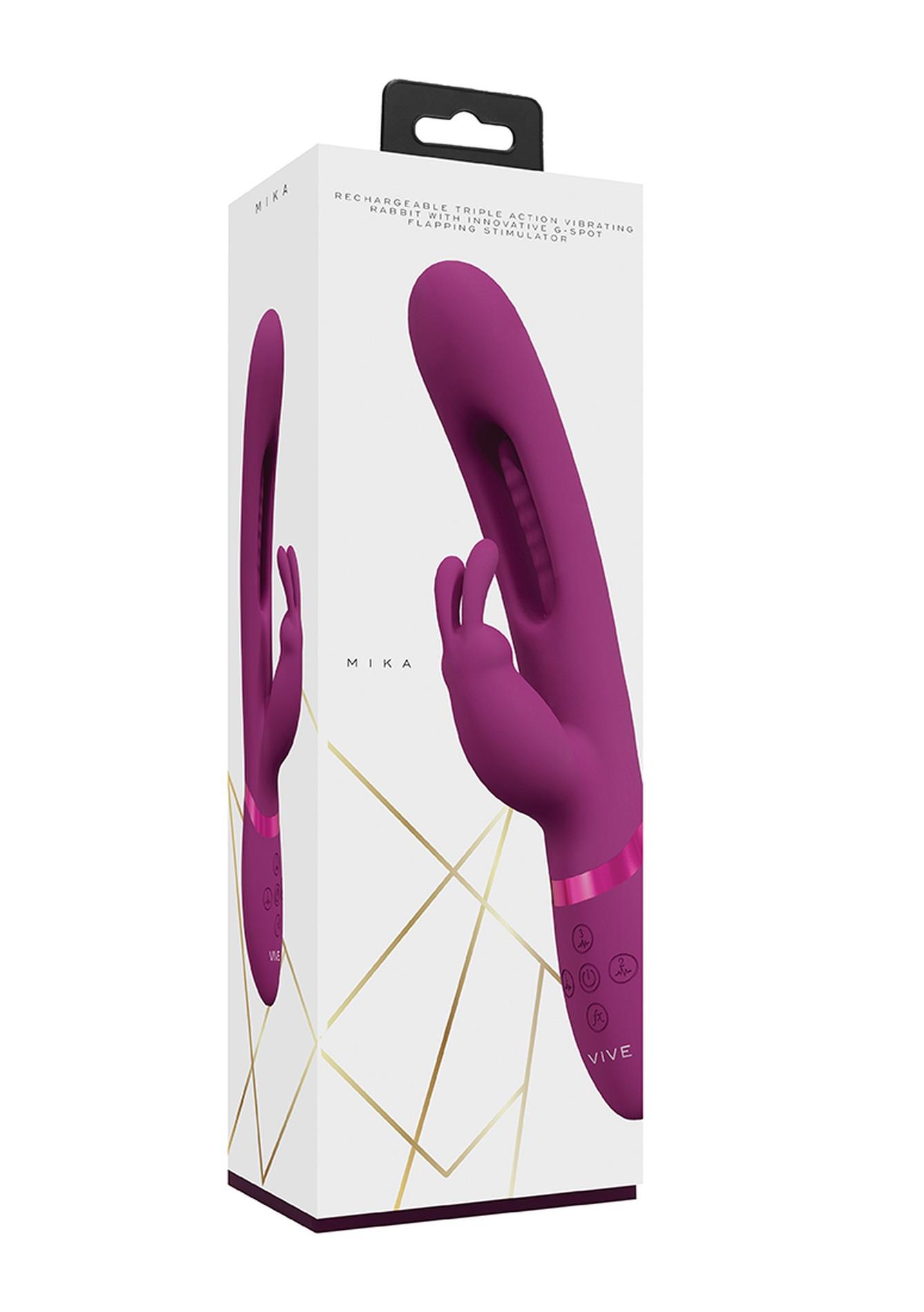 Mika - Triple Rabbit With G-Spot Flapping - Pink