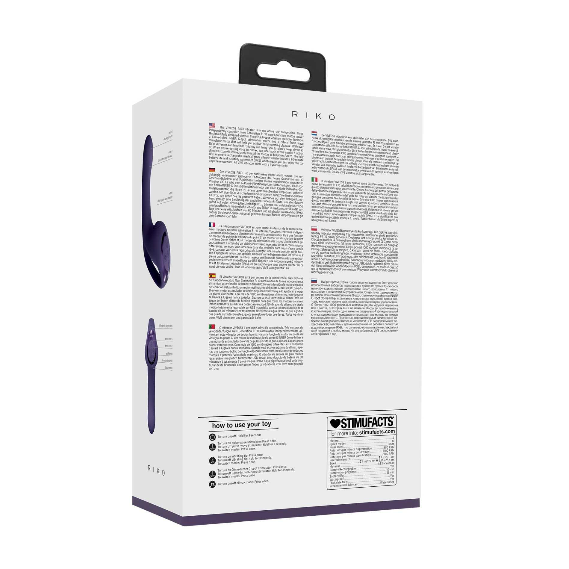 Riko - Rechargeable Triple Action Vibrator With Advanced Finger Motion