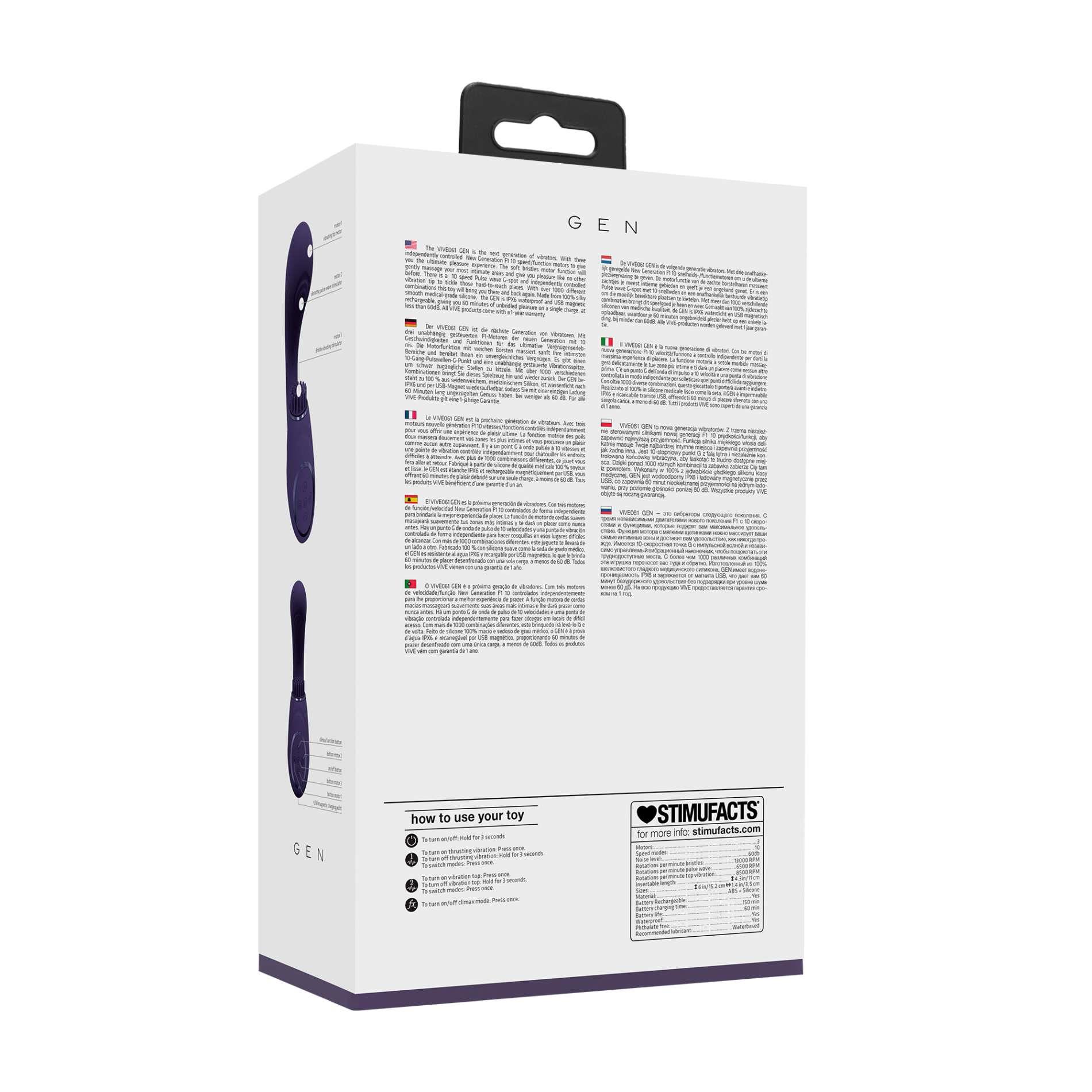 Gen - Rechargeable Triple Action G-Spot Vibrator With Pulse Wave