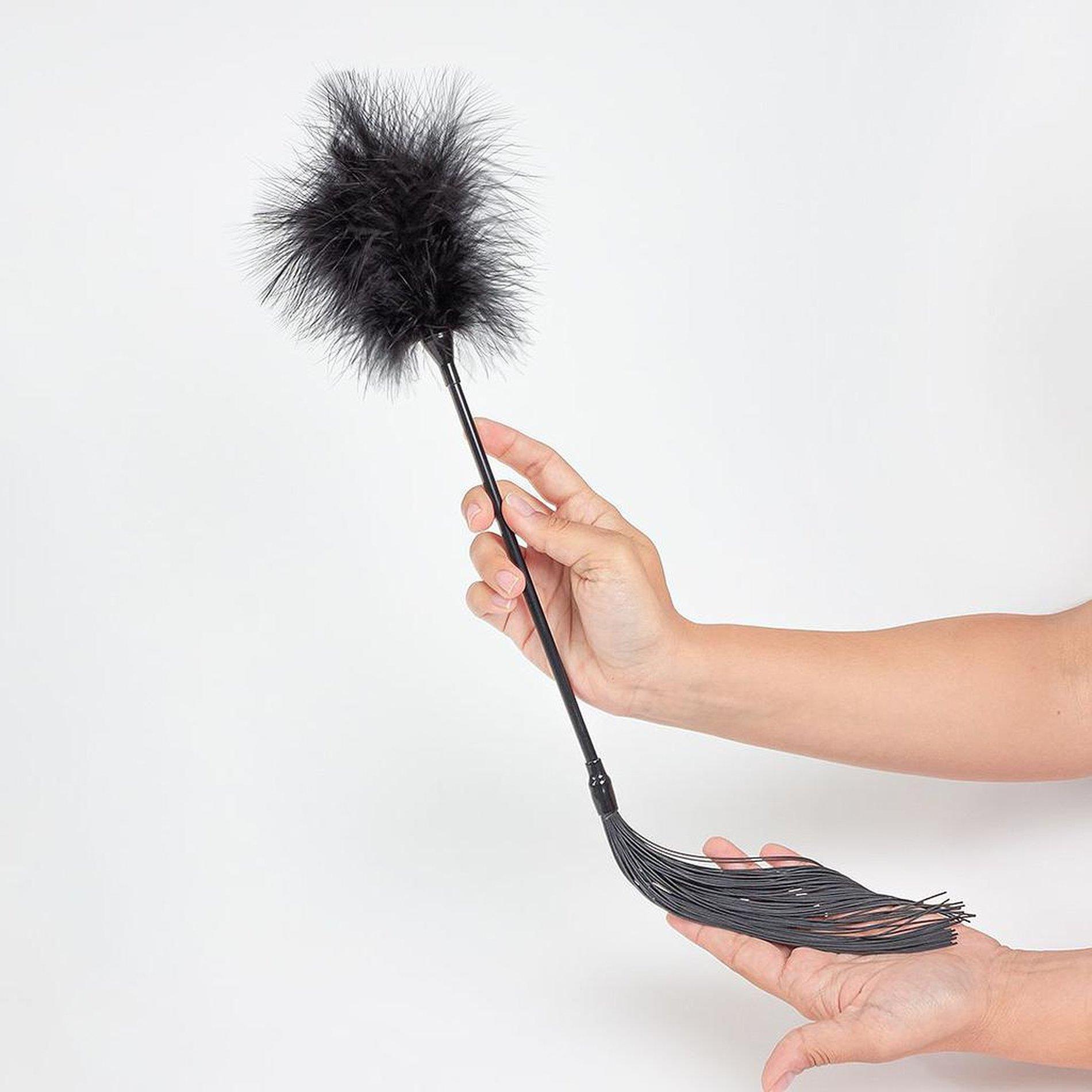 Black Feather Tickler & Whip