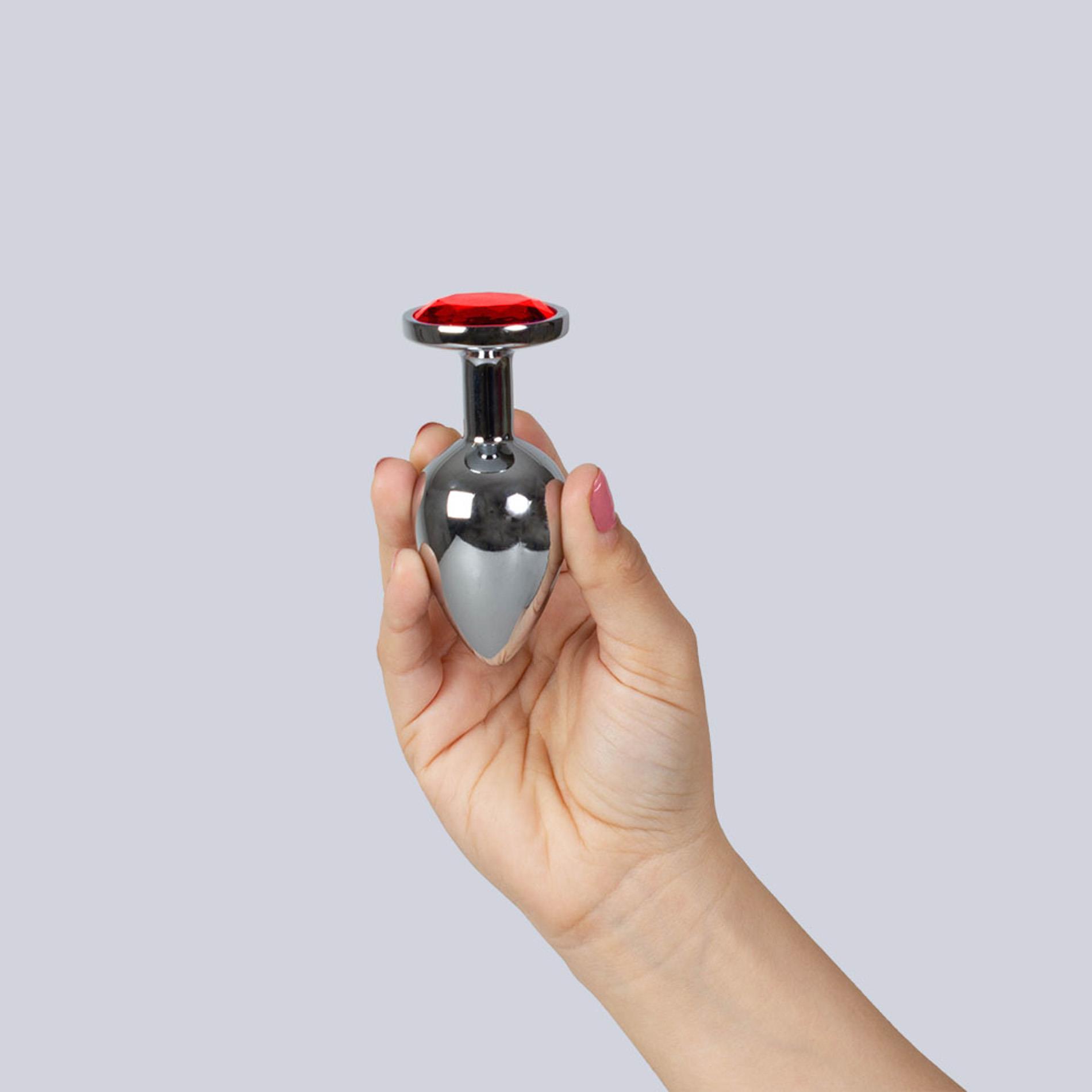 Red Jewelled Metal Butt Plug