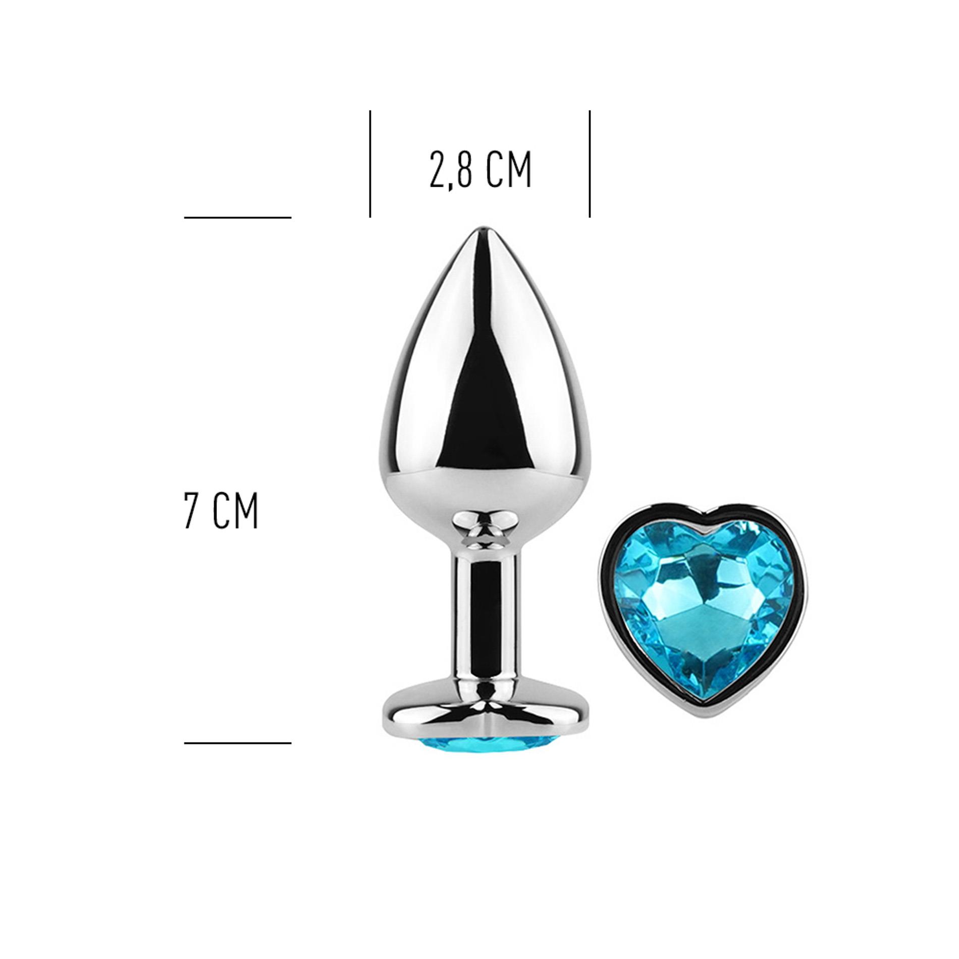 Blue Heart Metal Butt Plug