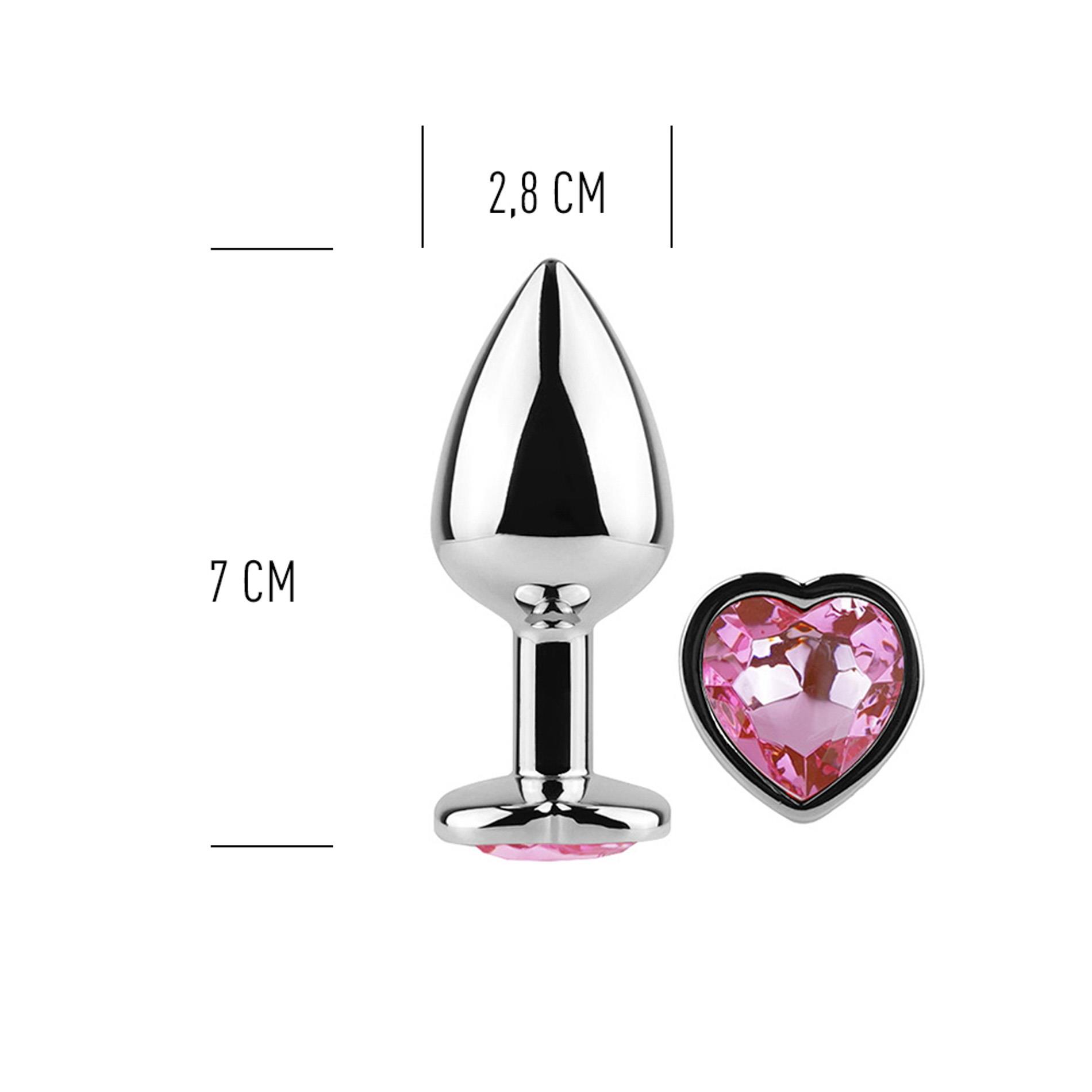 Pink Heart Metal Butt Plug