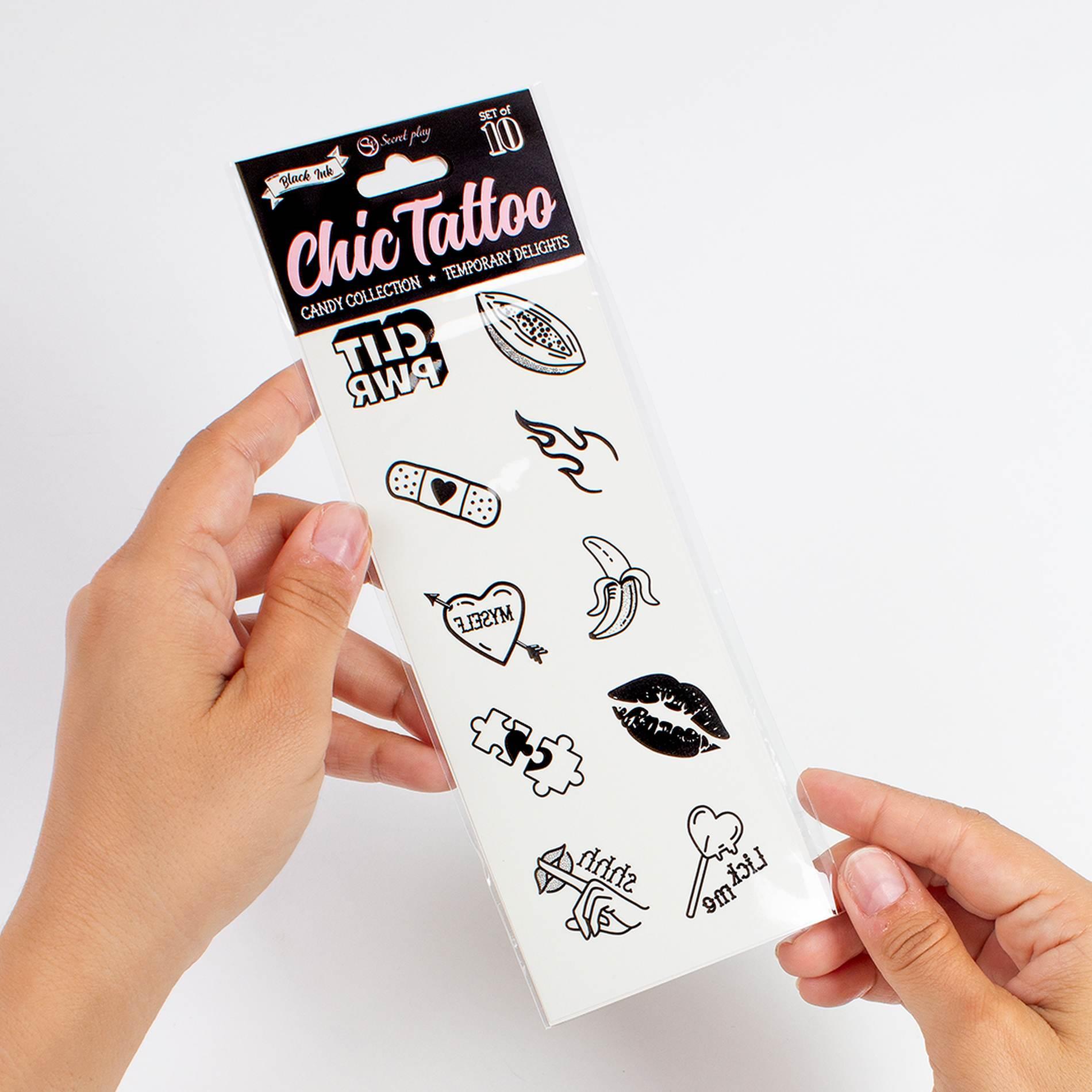 Set Of 10 Temporary Tattoos - Candy Collection
