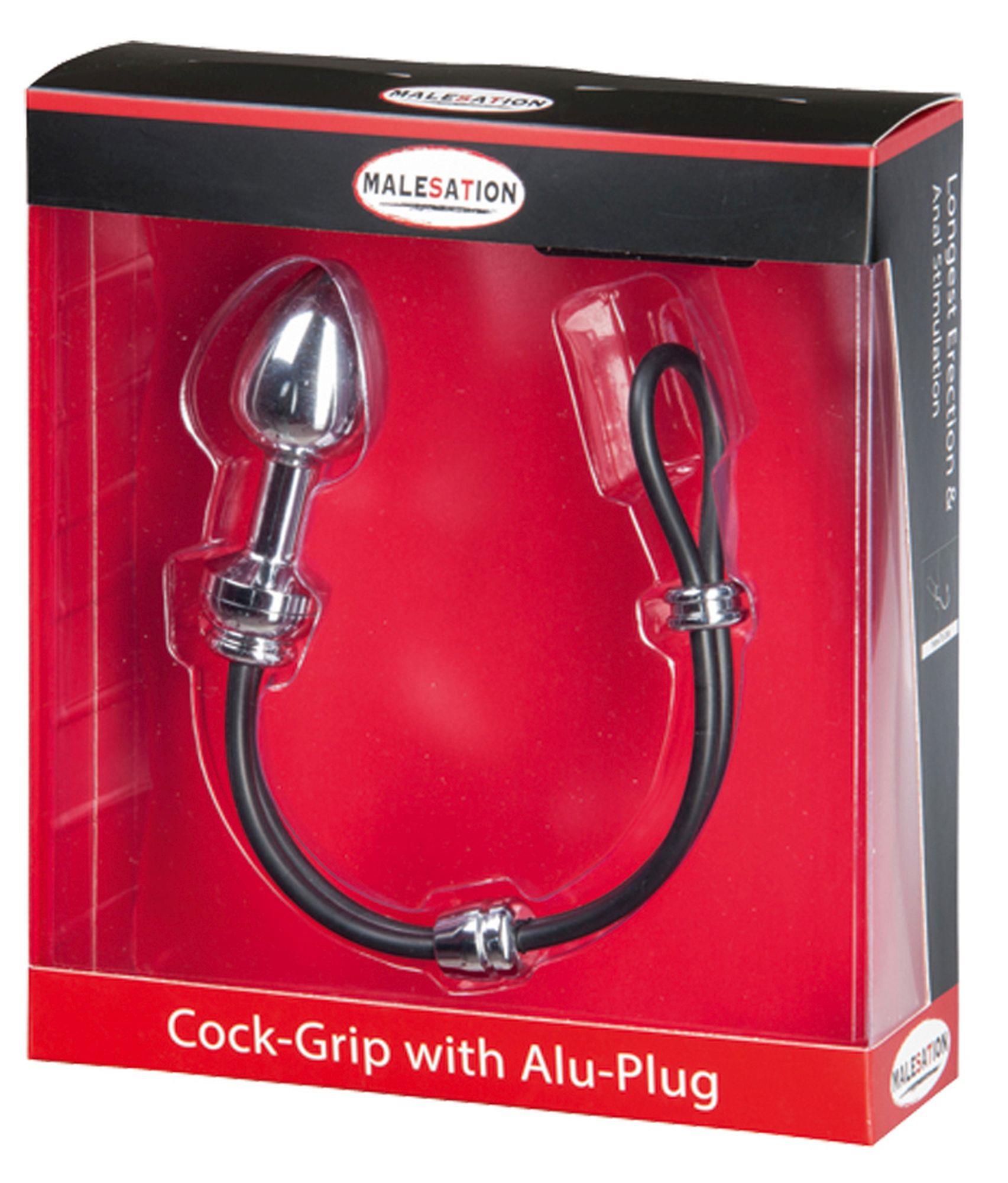Malesation Cock-Grip With Alu-Plug Small, Chrome