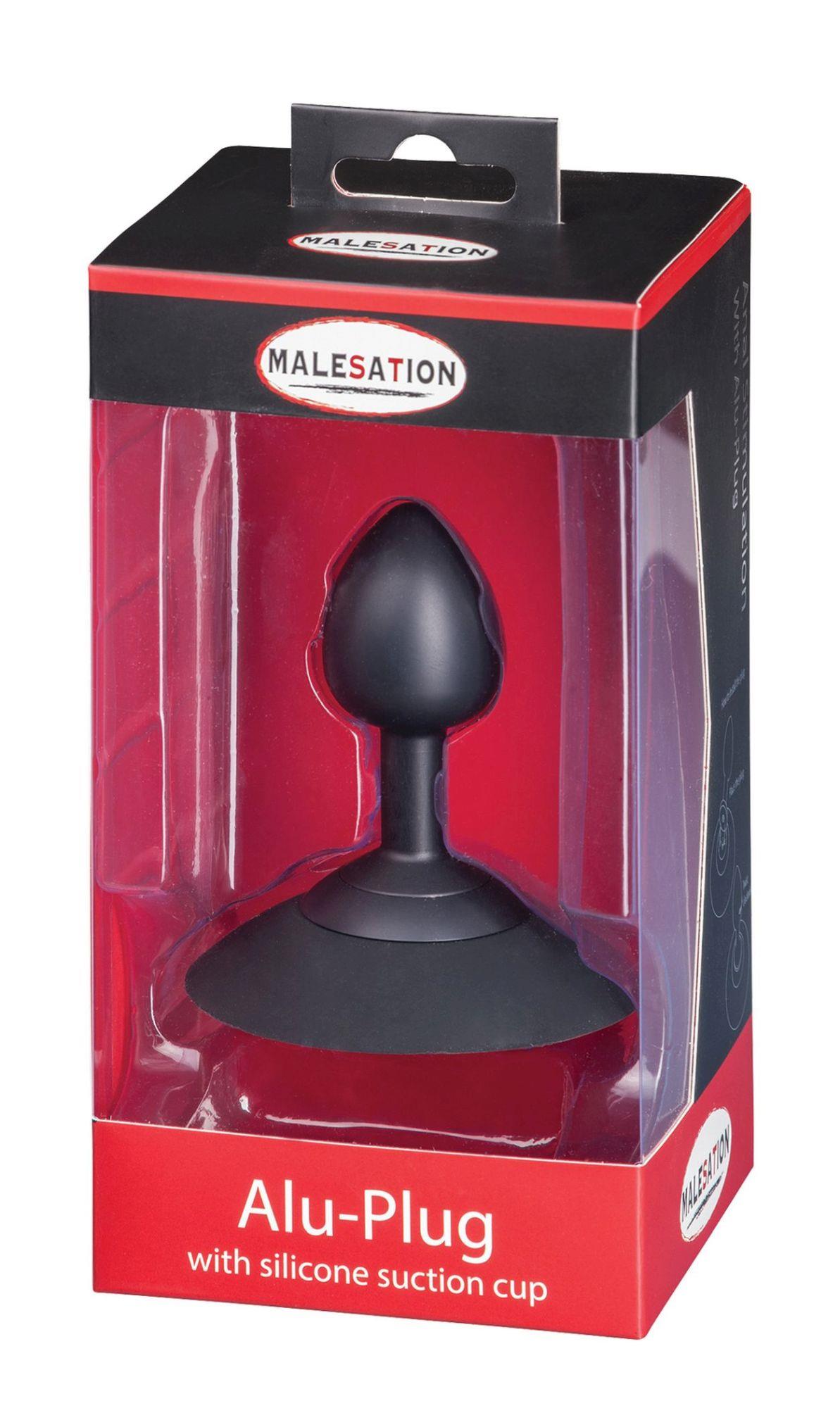 Malesation Alu-Plug With Suction Cup Small, Black