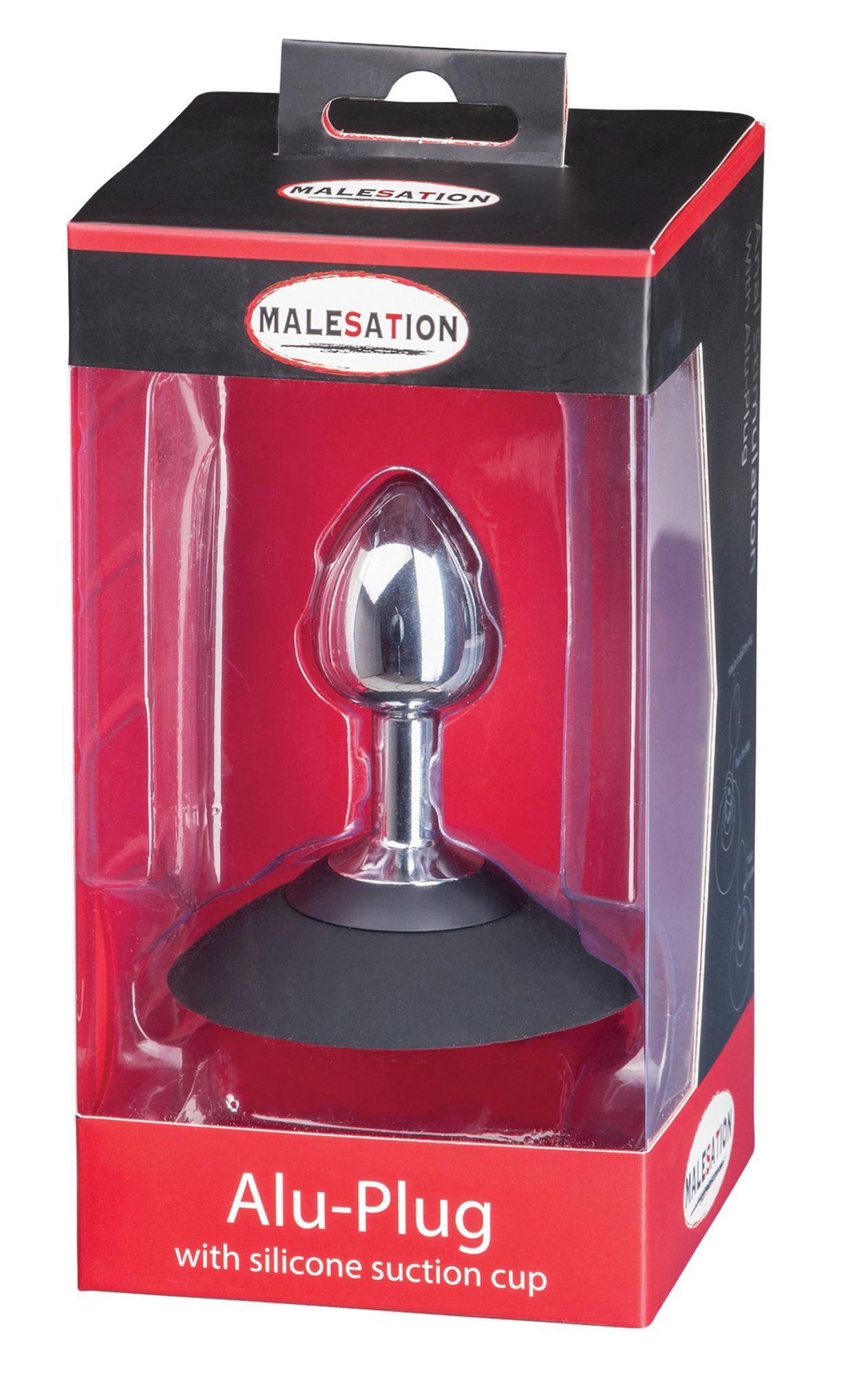 Malesation Alu-Plug With Suction Cup Small, Chrome