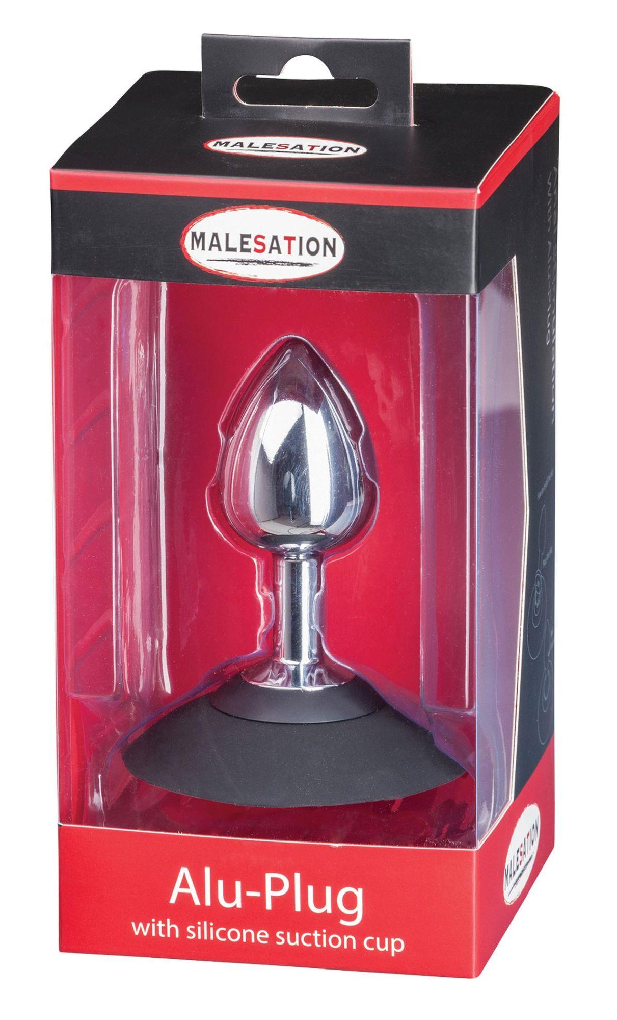 Malesation Alu-Plug With Suction Cup Medium, Chrome