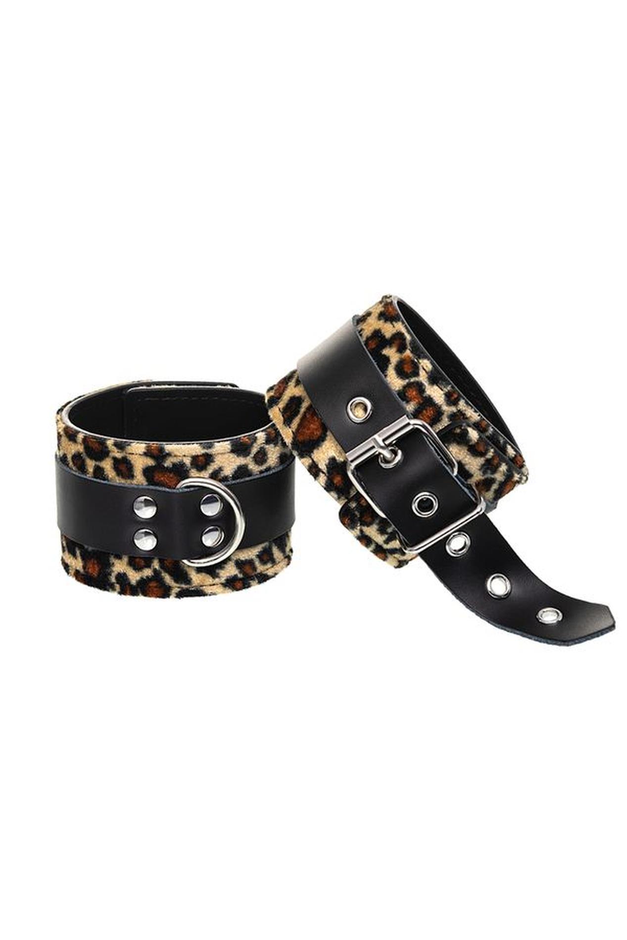 Anonymo Handcuffs, Pu Leather, Print, 19.5 Cm