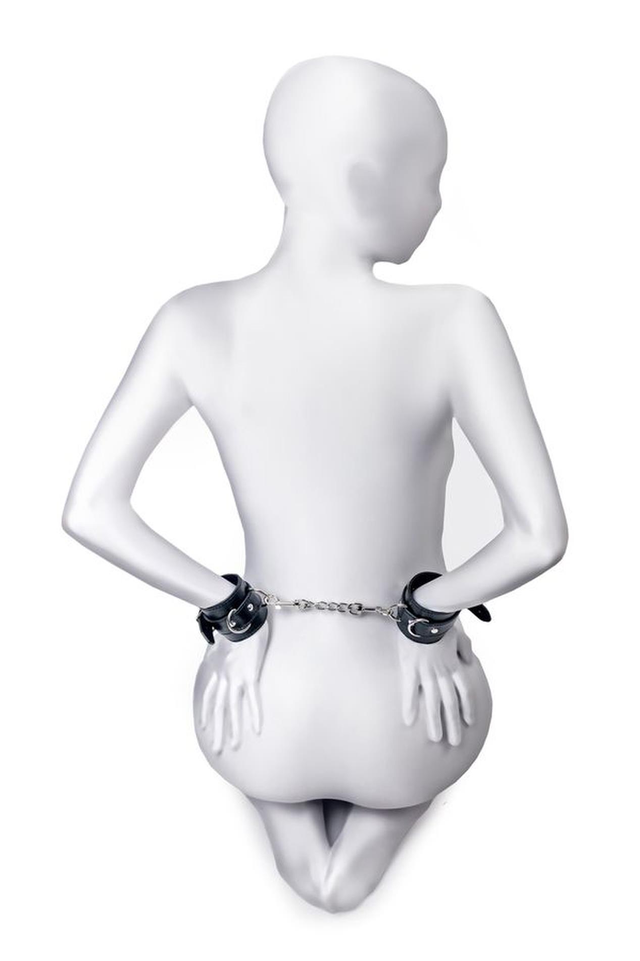 Anonymo Handcuffs, Pu Leather, Black