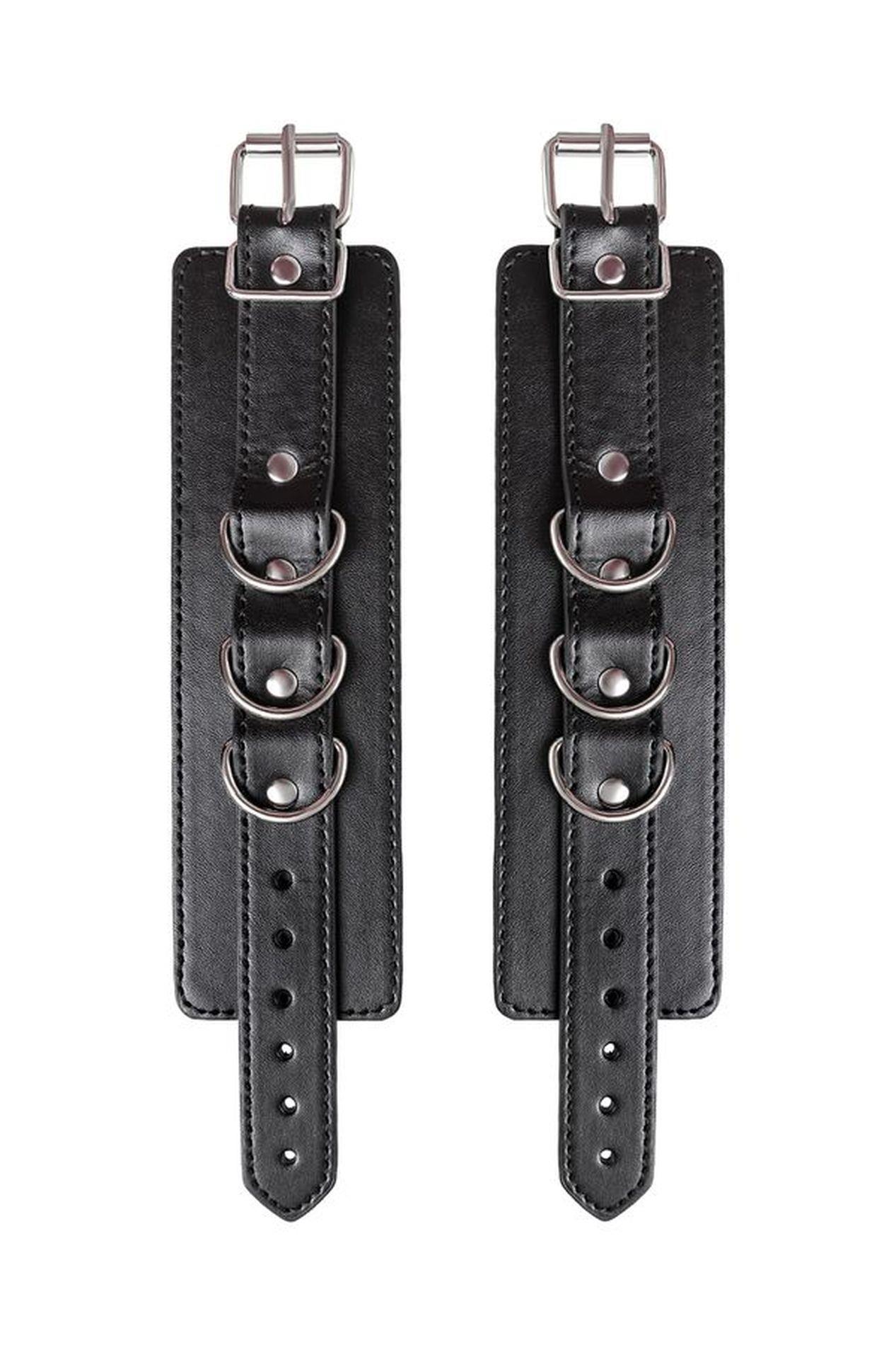 Anonymo Handcuffs, Pu Leather, Black