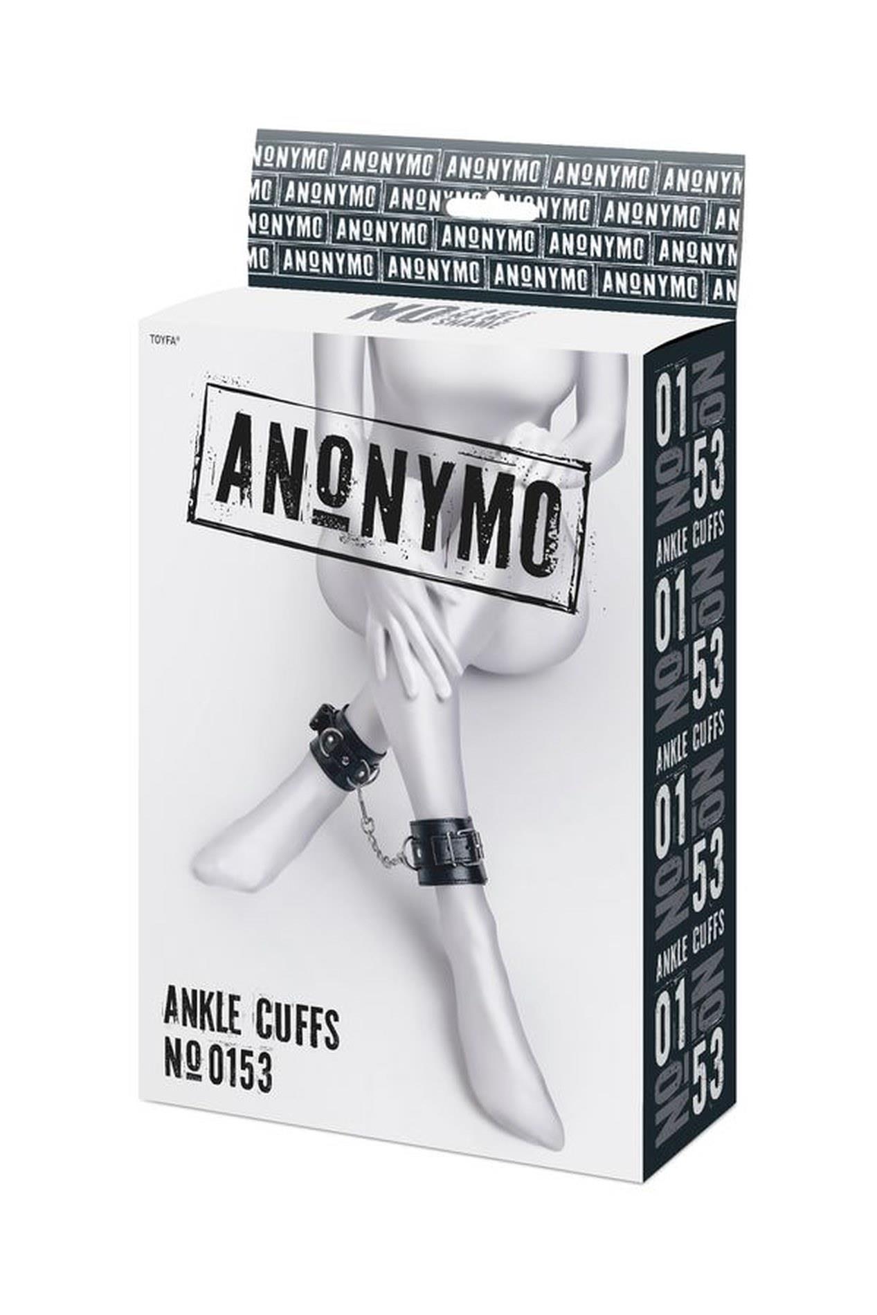 Anonymo Handcuffs, Pu Leather, Black, 26.5 Cm