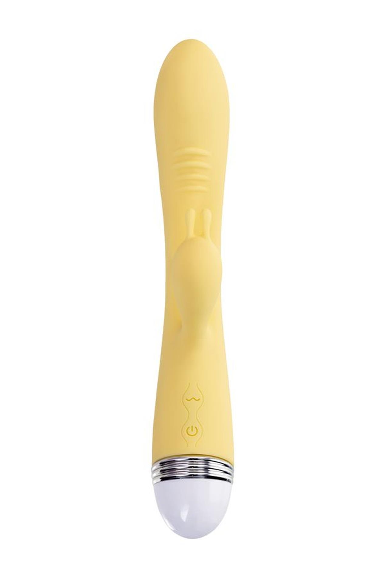 Vibrator With Clitoral Stimulator Flovetta By Toyfa Aster, Silicone, Yellow