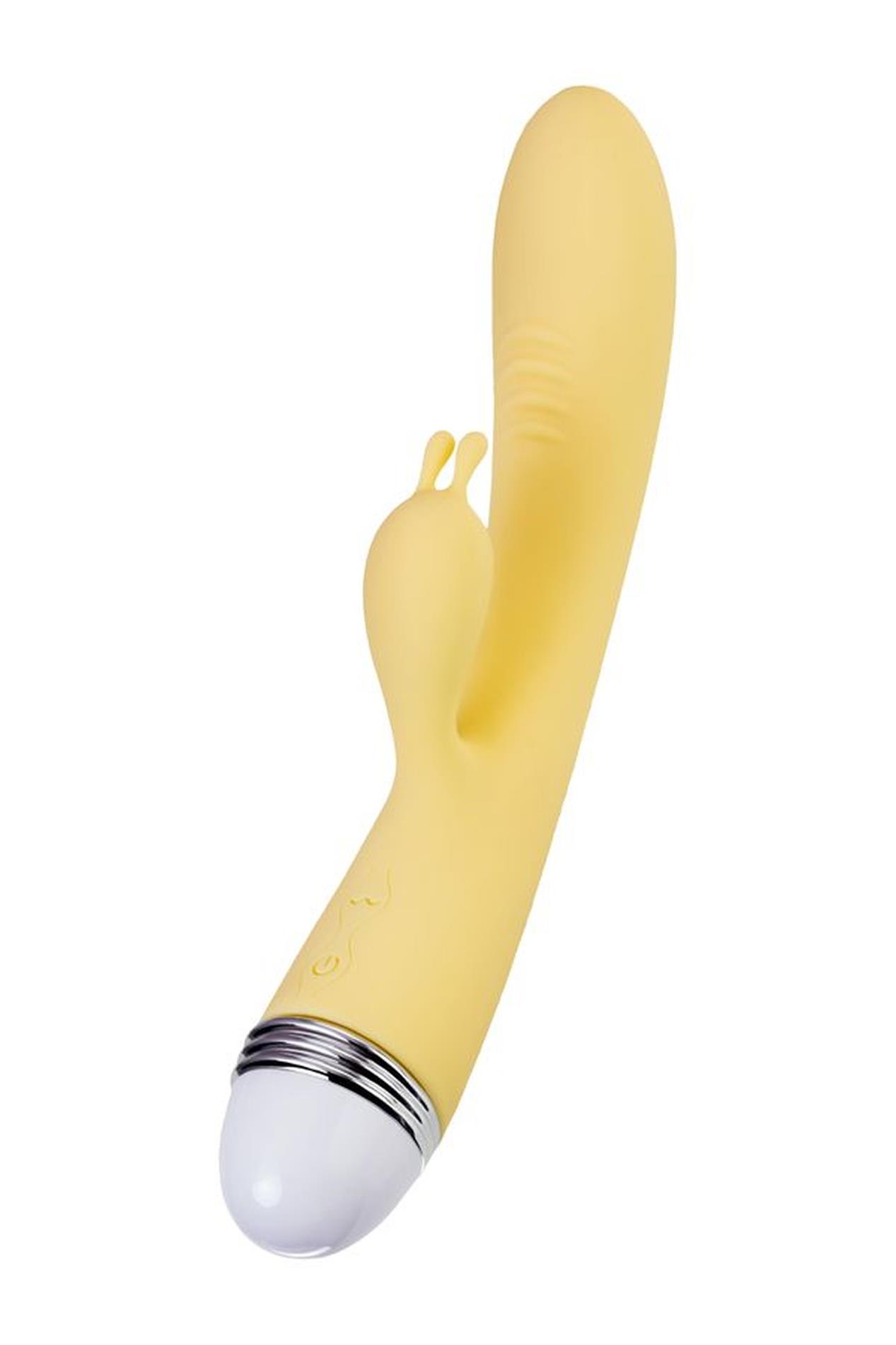 Vibrator With Clitoral Stimulator Flovetta By Toyfa Aster, Silicone, Yellow