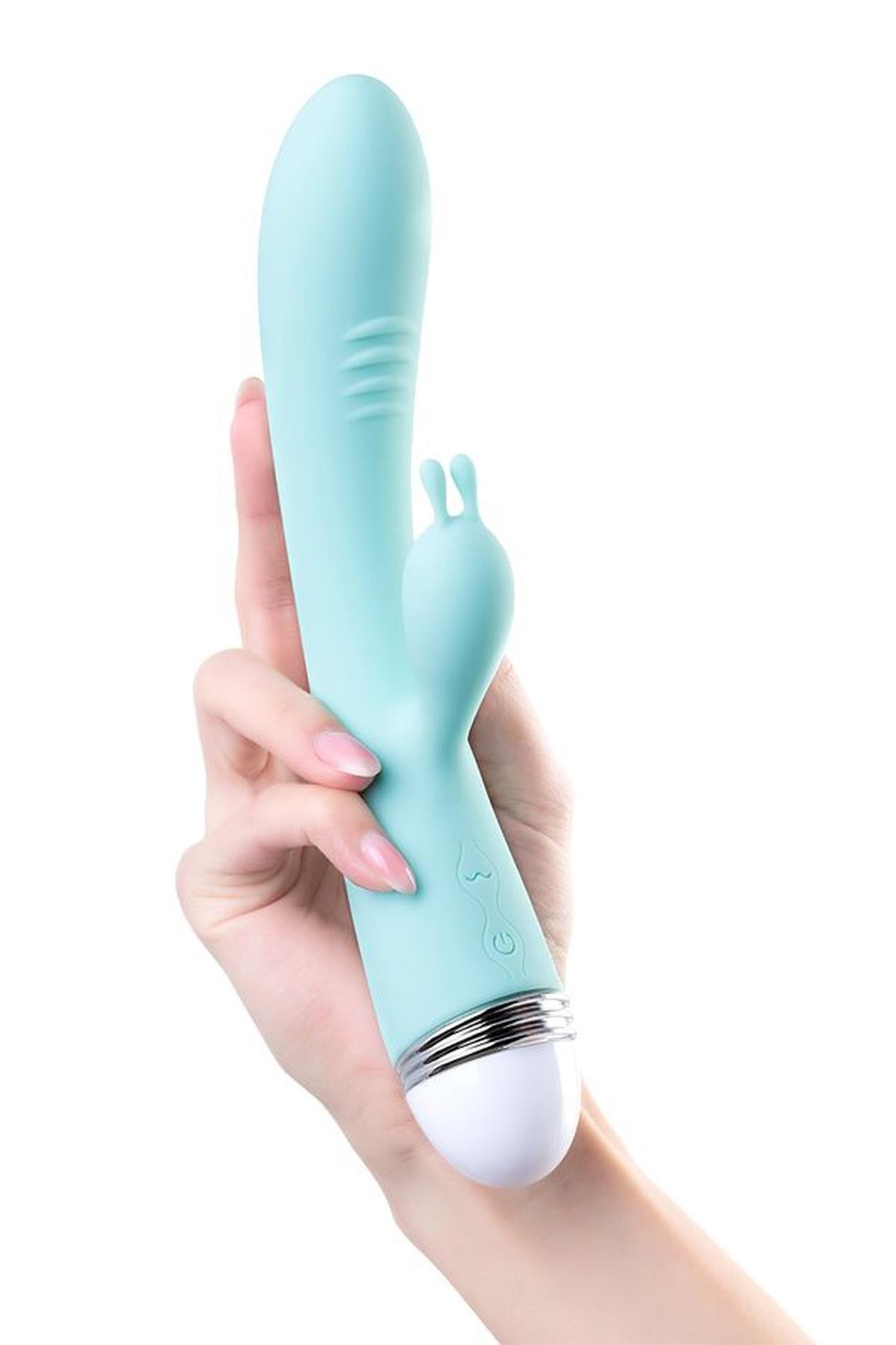 Vibrator With Clitoral Stimulator Flovetta By Toyfa Iris, Silicone, Mint,