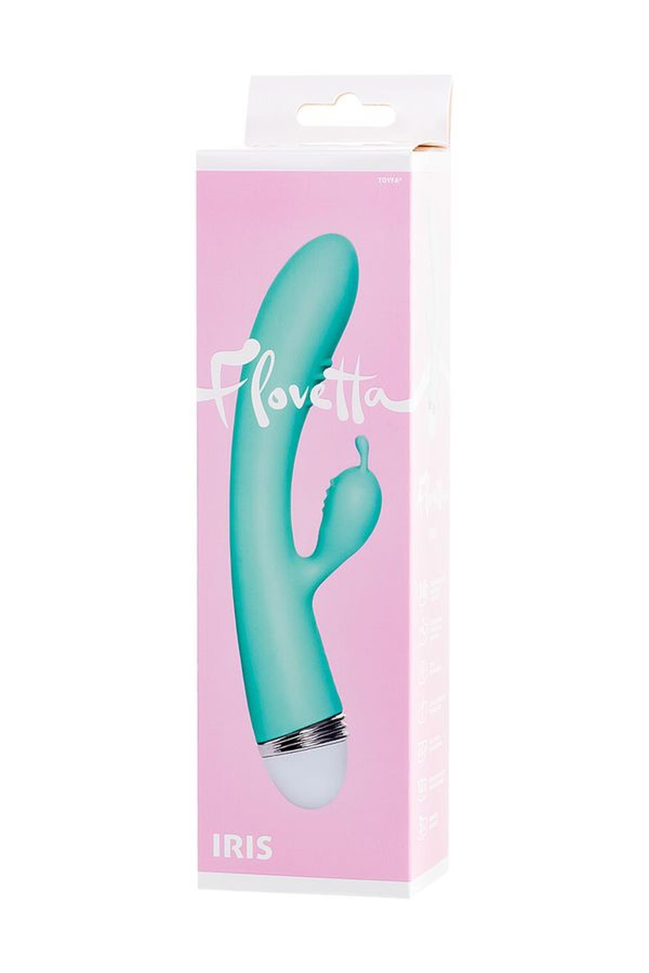 Vibrator With Clitoral Stimulator Flovetta By Toyfa Iris, Silicone, Mint,
