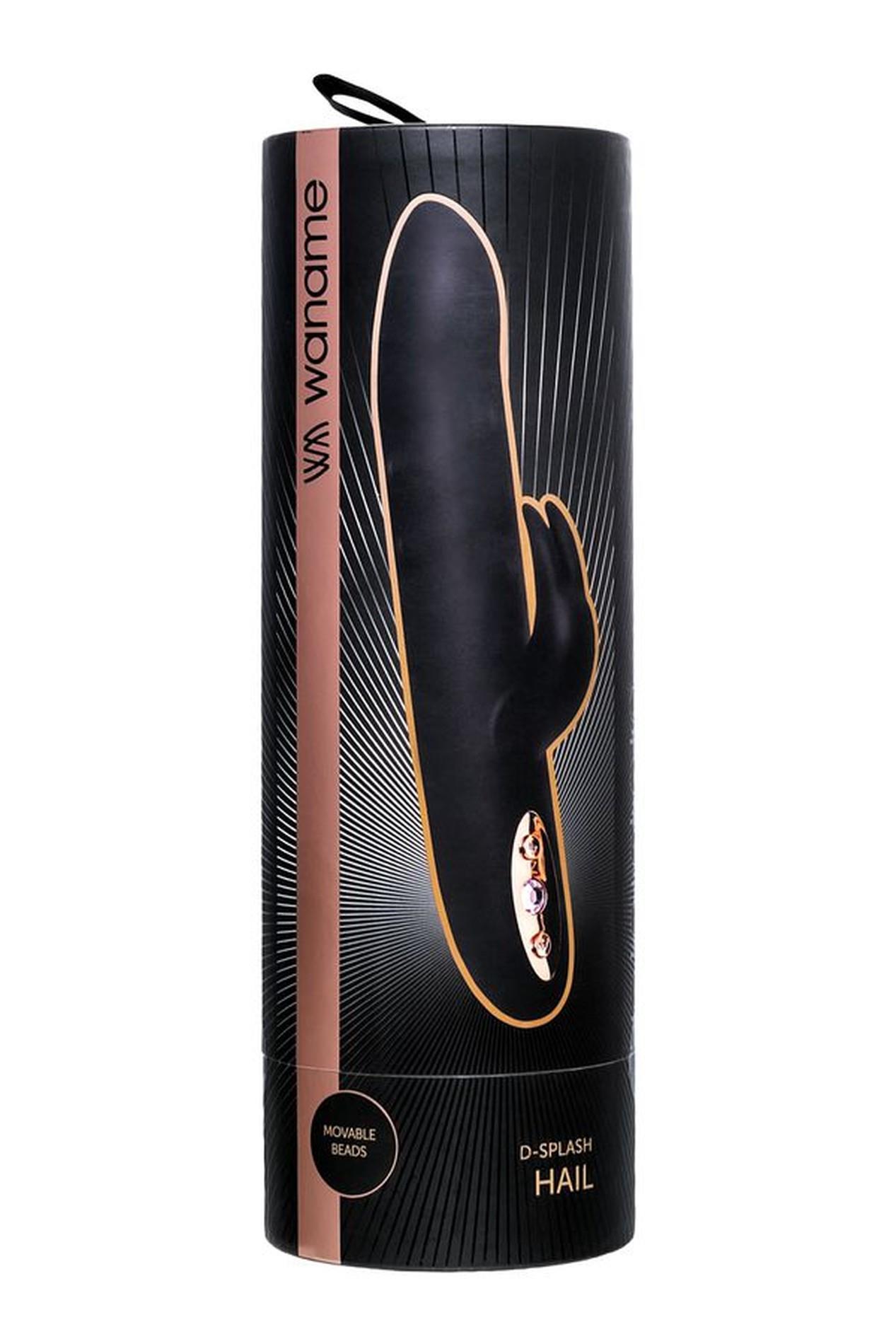 Unrealistic Waname D-Splash Hail Vibrator, Silicone, Black, 23.8 Cm
