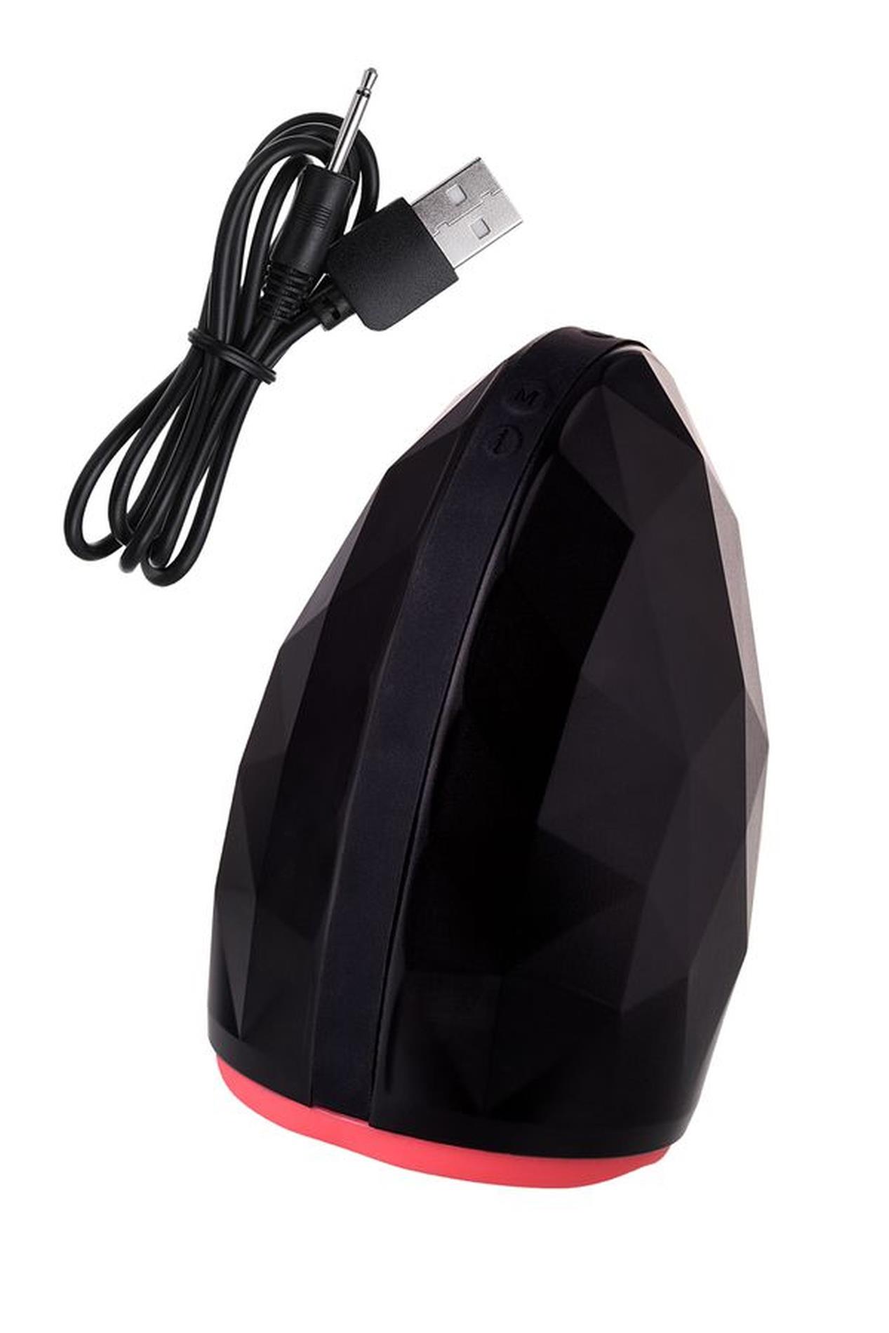 Erotist Magma; Rechargeable Masturbator With Heating, Silicone, Black, 12