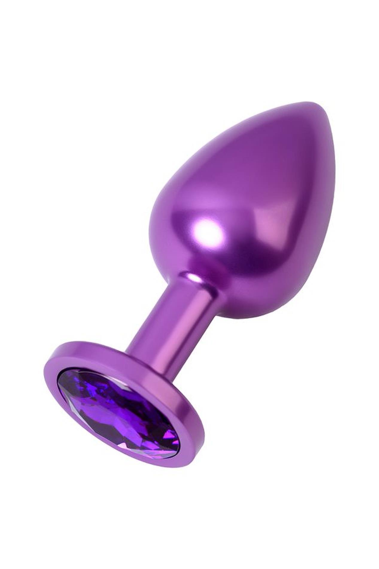 Purple Anal Plug Toyfa Metal,With A Amethyst Colored Gem