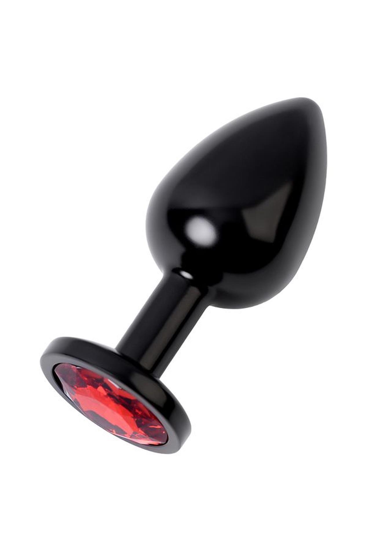 Black Anal Plug Toyfa Metal,With A Ruby Colored Gem