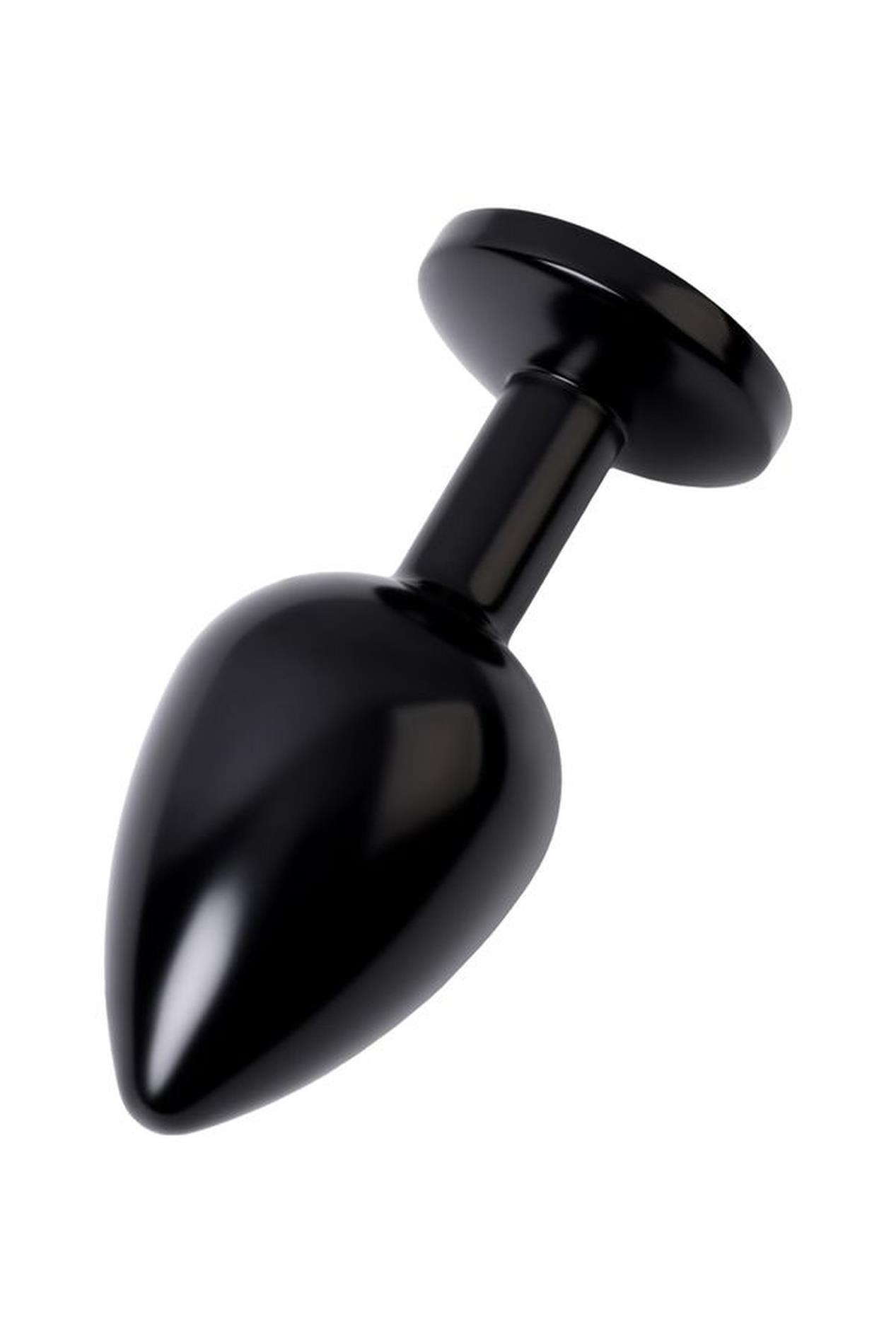 Black Anal Plug Toyfa Metal,With A Ruby Colored Gem