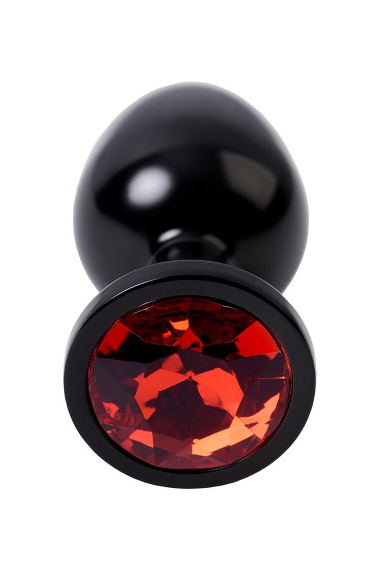 Black Anal Plug Toyfa Metal,With A Ruby Colored Gem