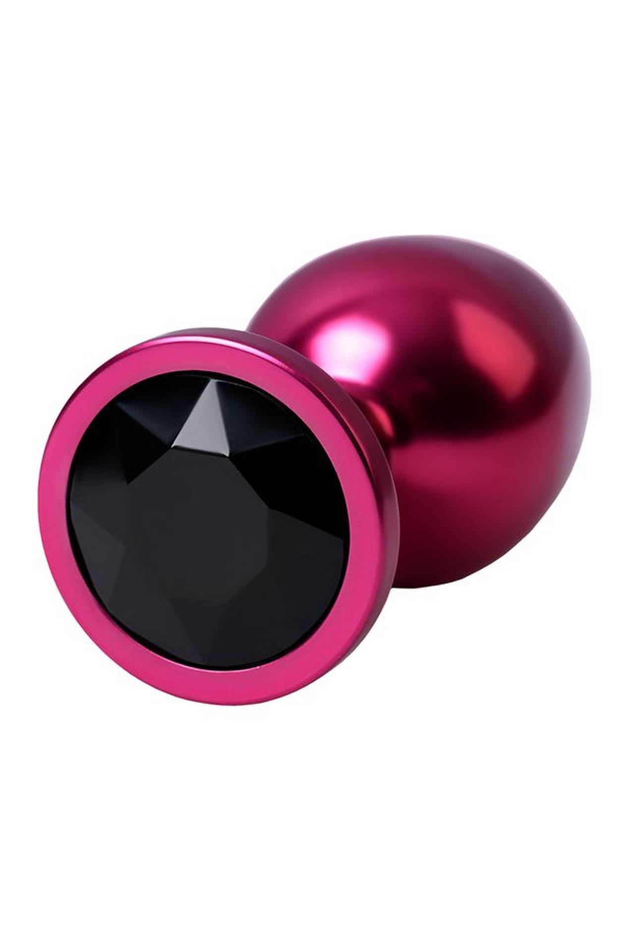 Red Anal Plug Toyfa Metal With Black Gem