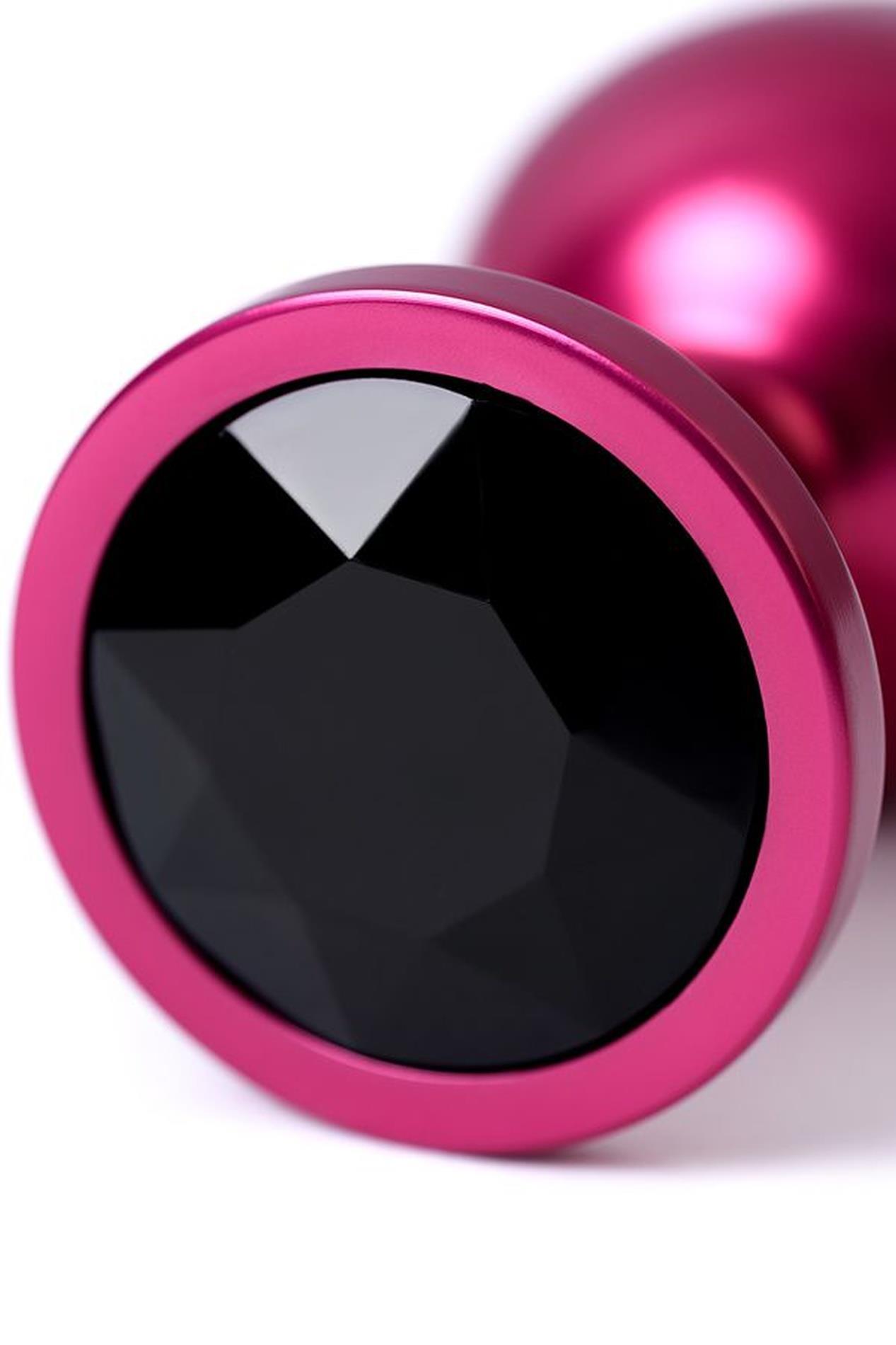 Red Anal Plug Toyfa Metal With Black Gem