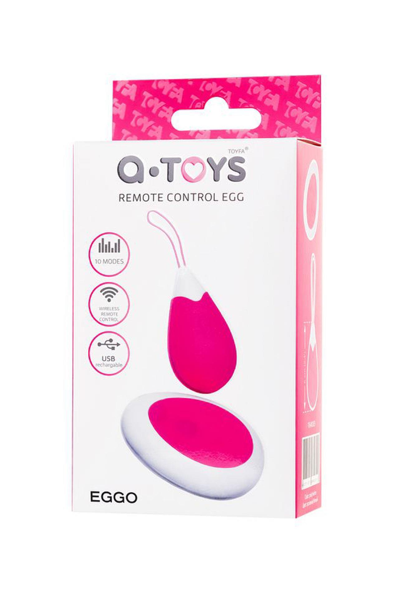 A-Toys, Vibrating Egg With Remote Control, Silicone, Pink And White, 12 Cm